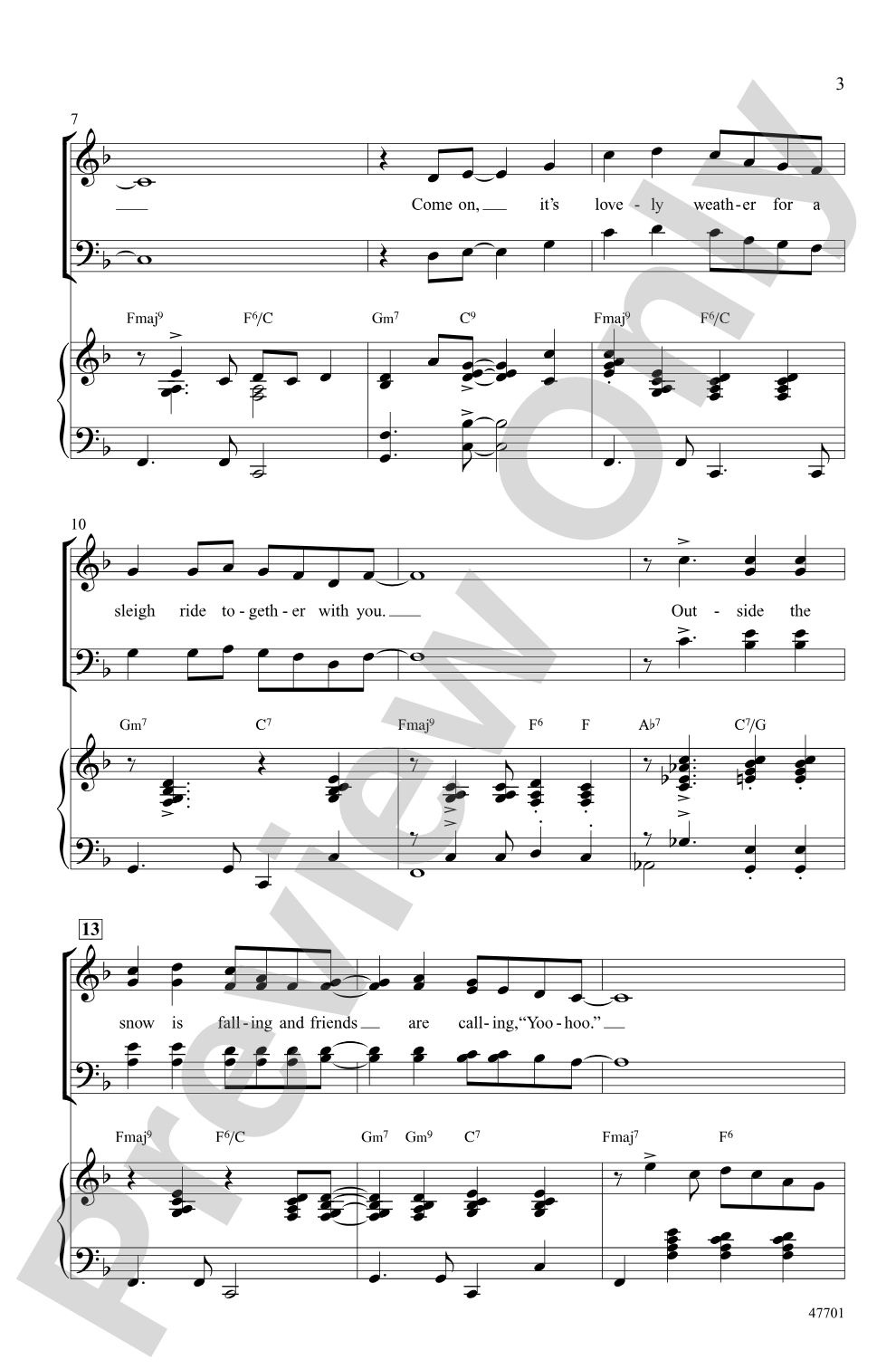 Sleigh Ride: SATB Choral Octavo