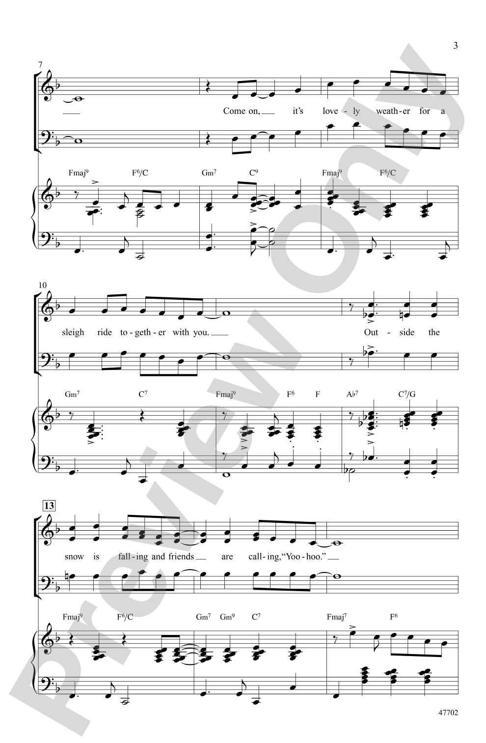 Sleigh Ride: SAB Choral Octavo