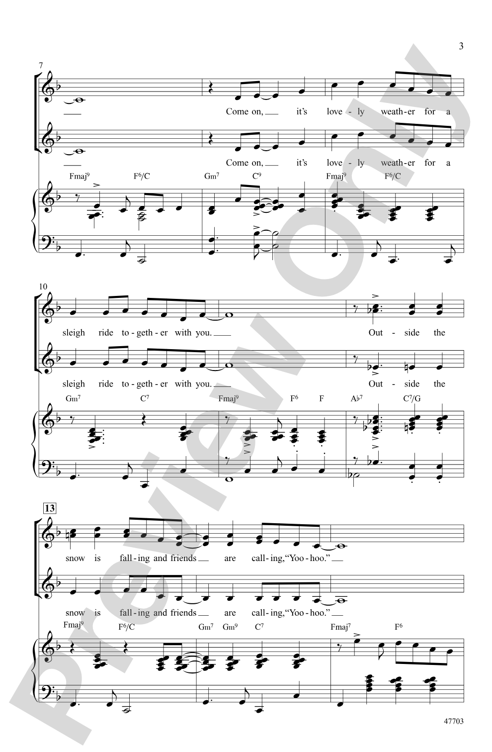 Sleigh Ride: SSA Choral Octavo