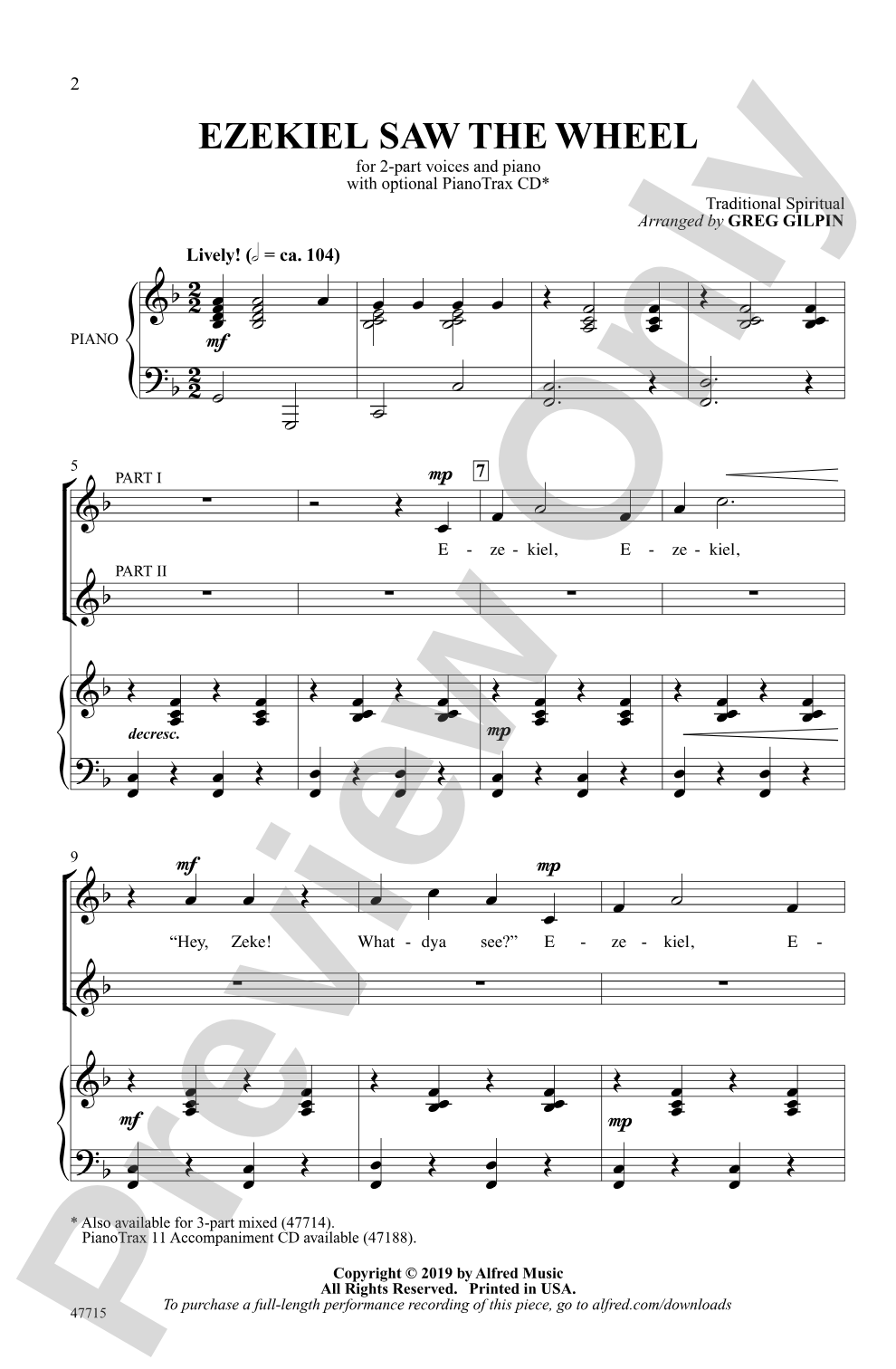 Ezekiel Saw the Wheel: 2-Part Choral Octavo