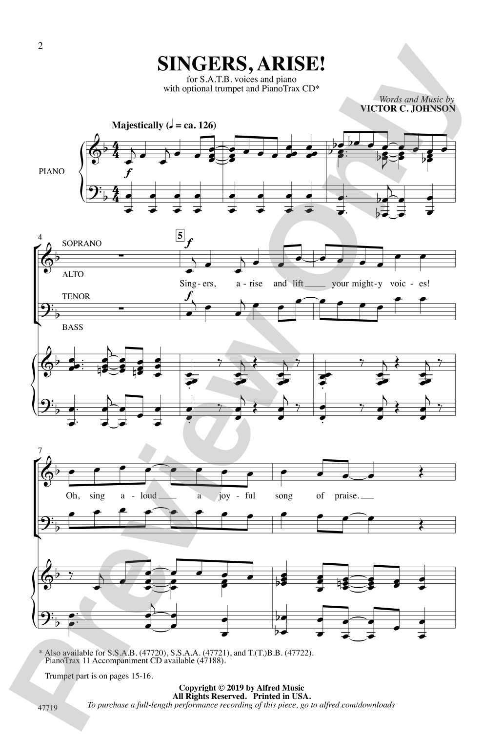 Singers, Arise!: SATB Choral Octavo