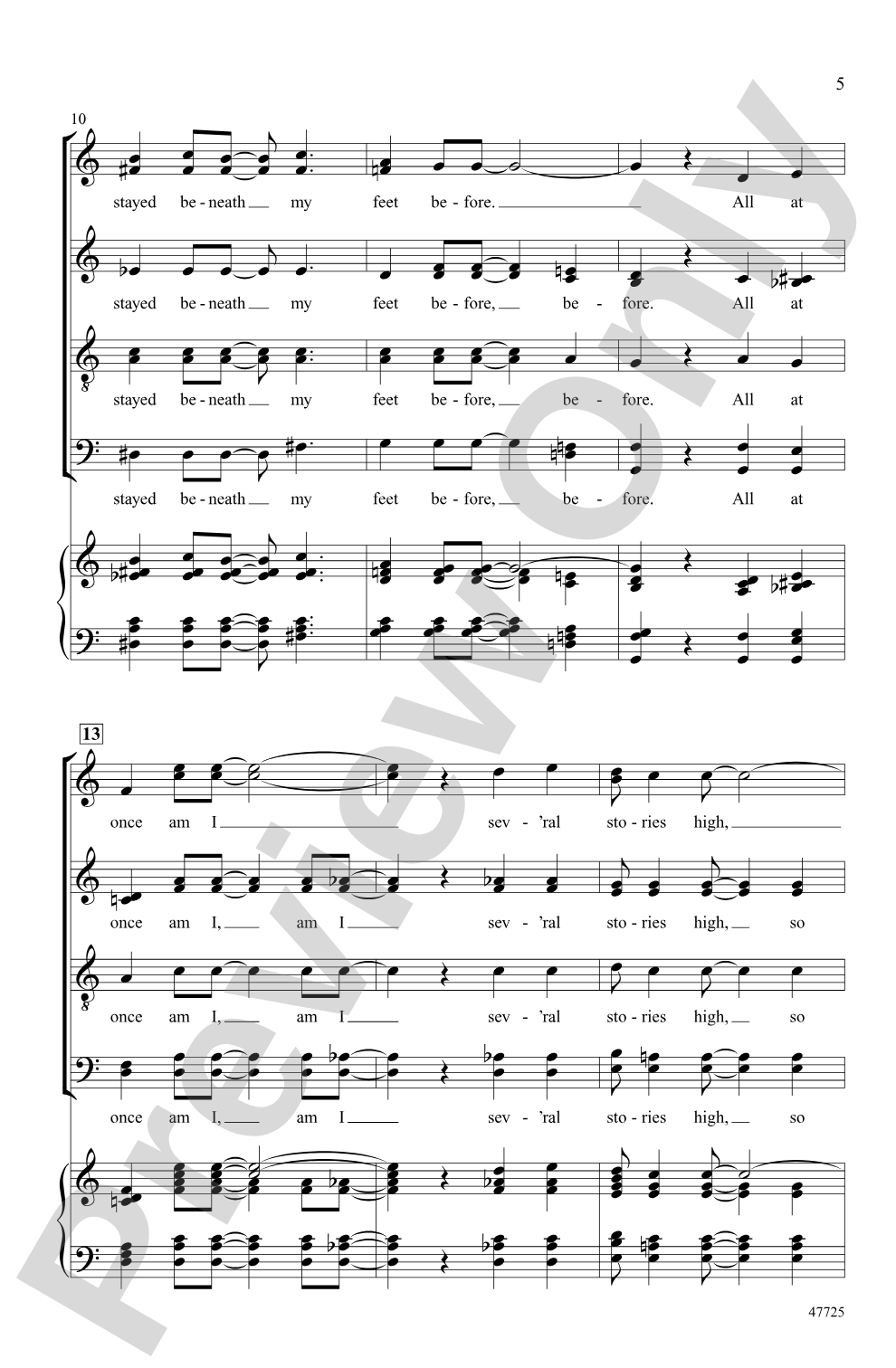 On the Street Where You Live: SATB divisi, <I>a cappella</I> Choral Octavo