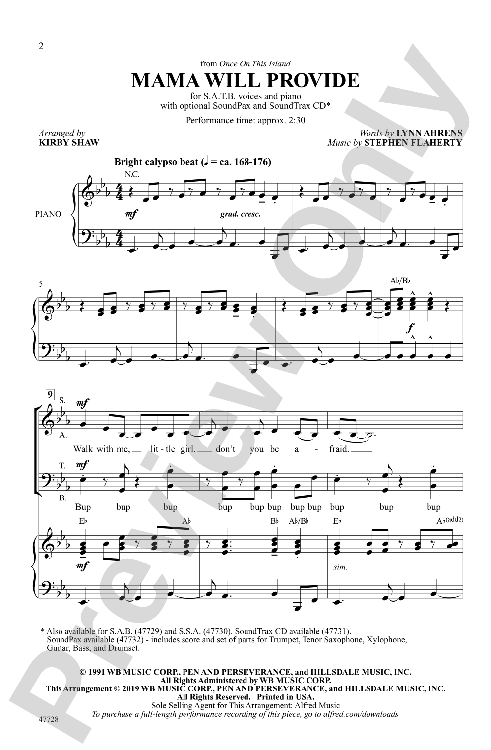 Mama Will Provide: SATB Choral Octavo