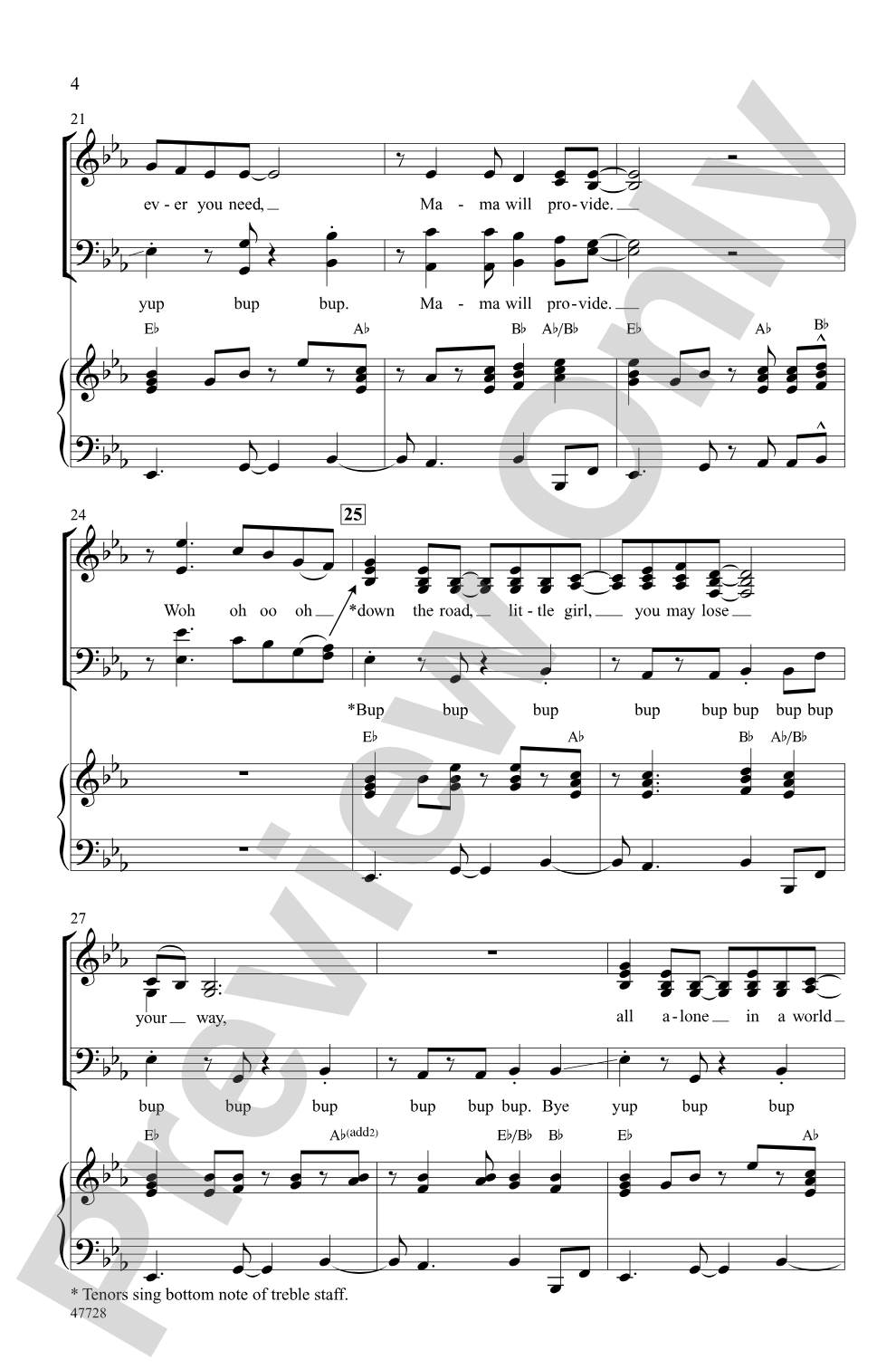 Mama Will Provide: SATB Choral Octavo