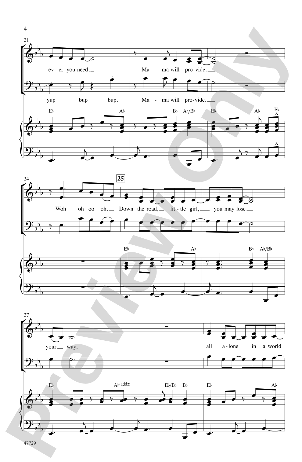 Mama Will Provide: SAB Choral Octavo