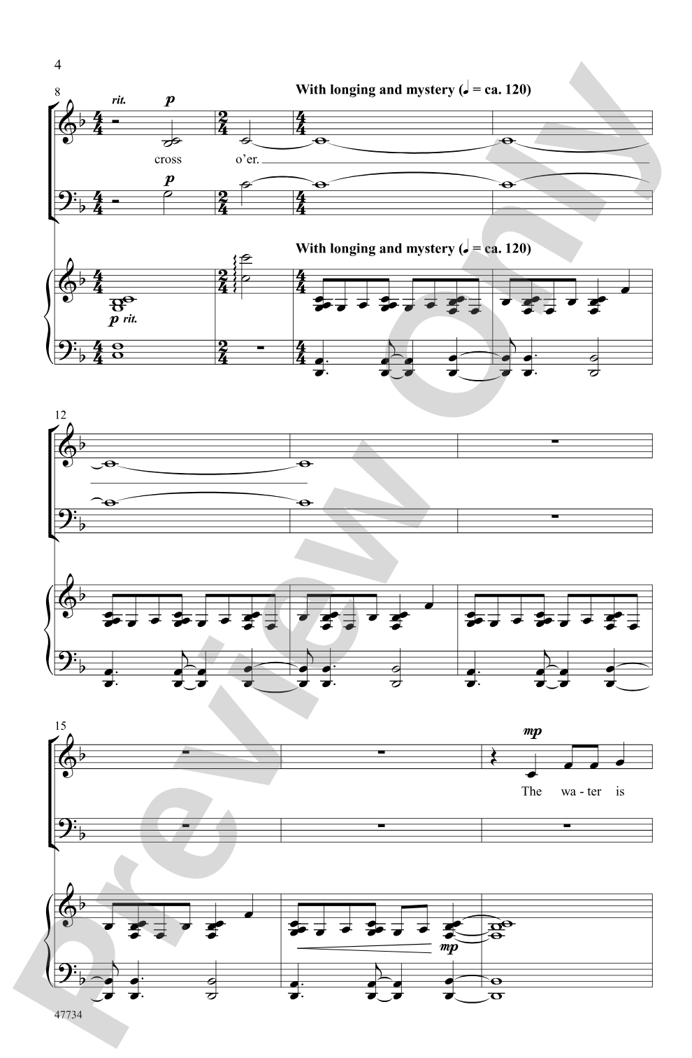 The Water Is Wide: SAB Choral Octavo
