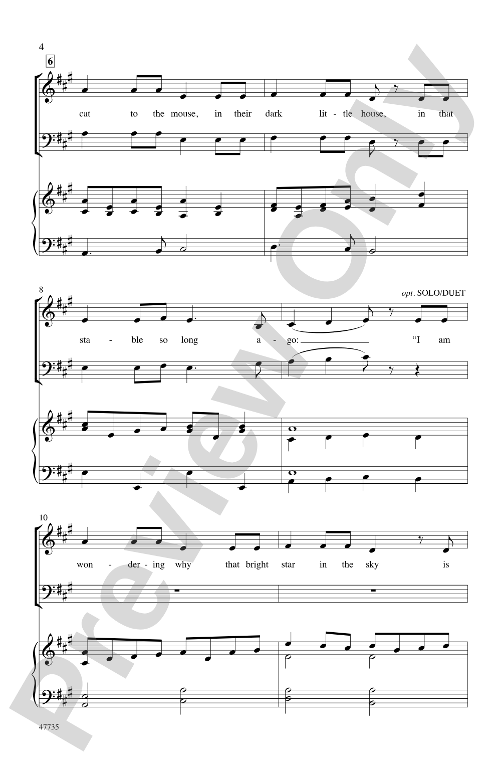 The Cat and the Mouse Carol: SATB Choral Octavo