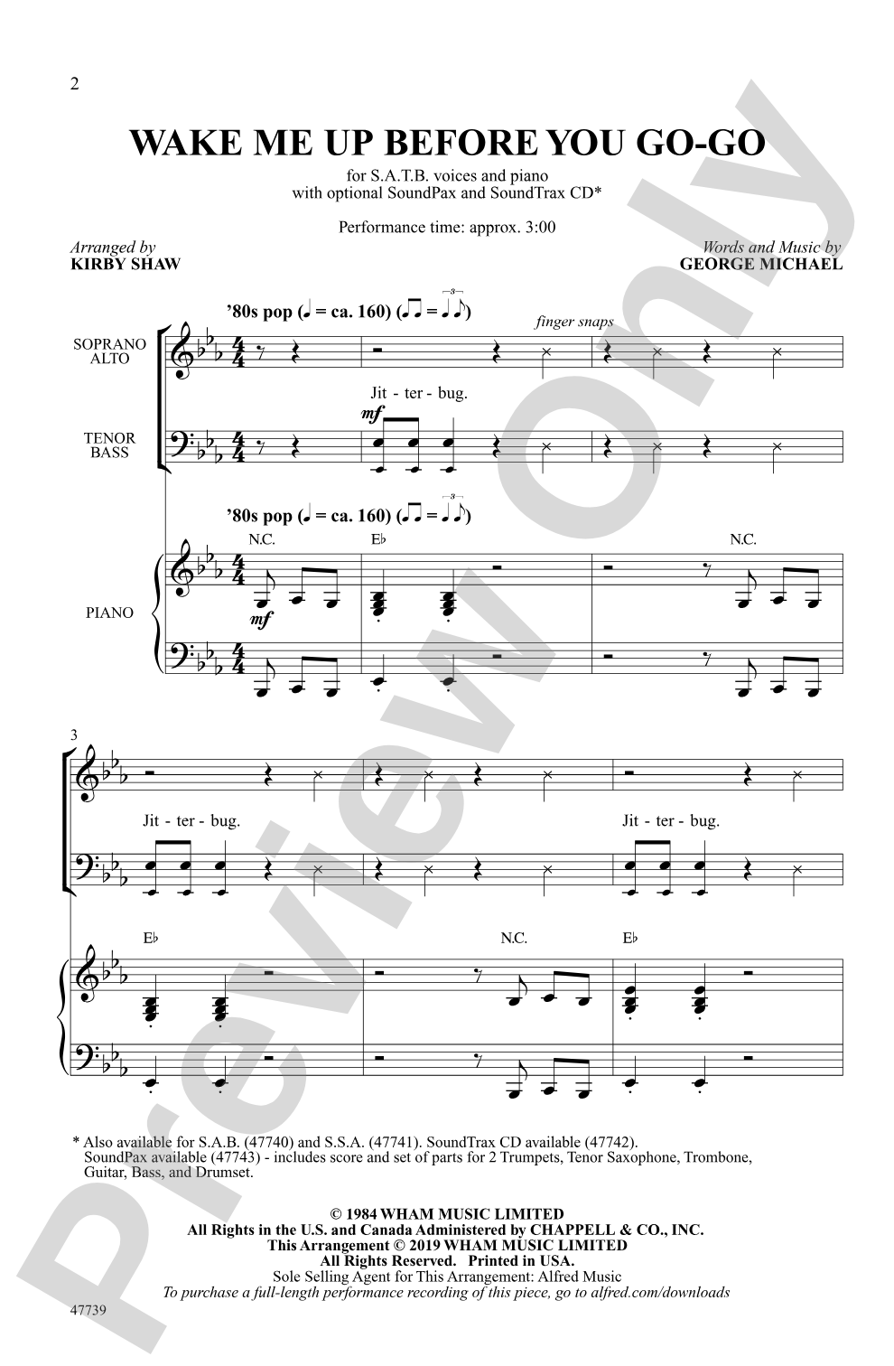 Wake Me Up Before You Go-Go: SATB Choral Octavo