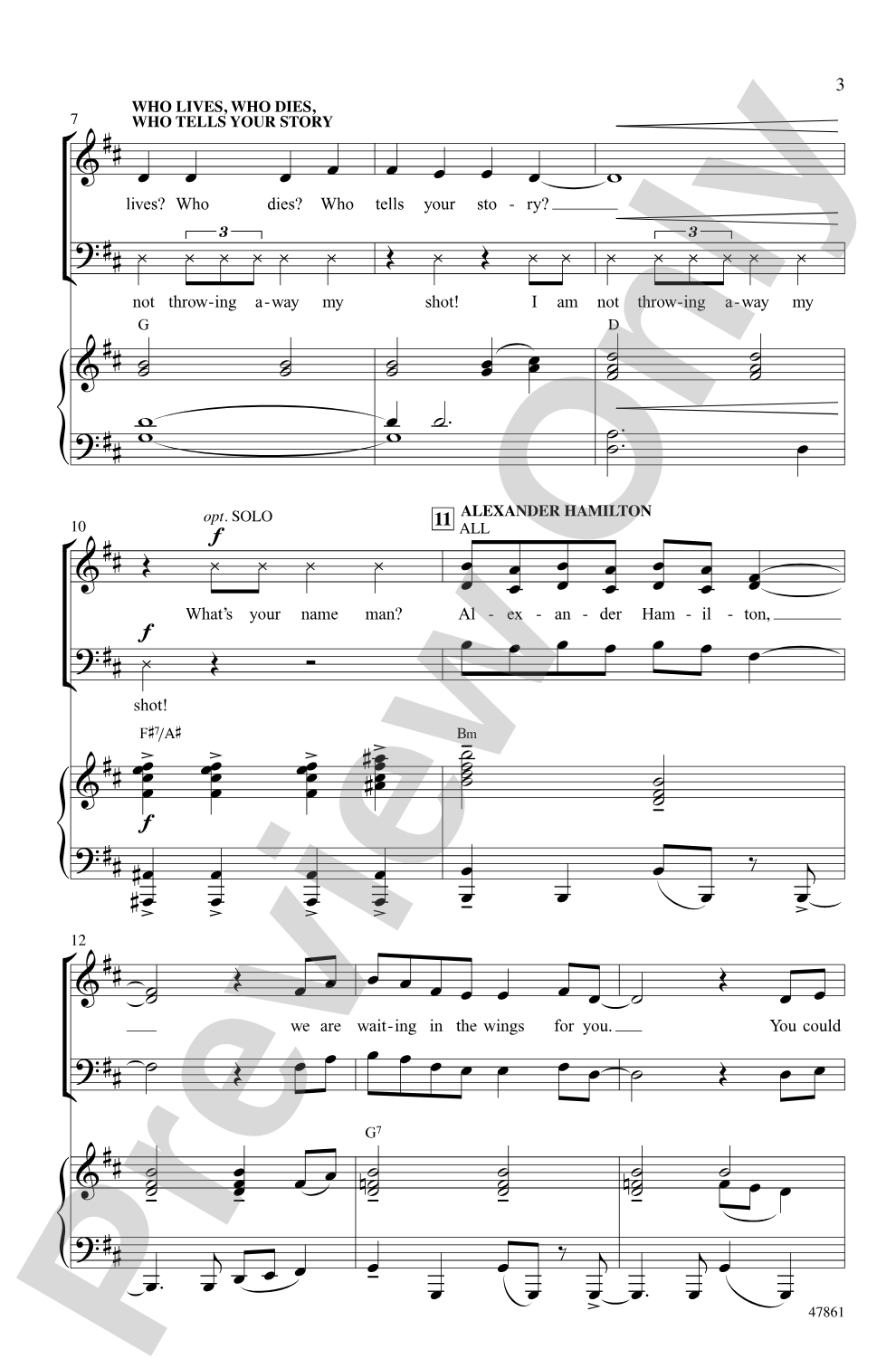 Hamilton Highlights: SAB Choral Octavo