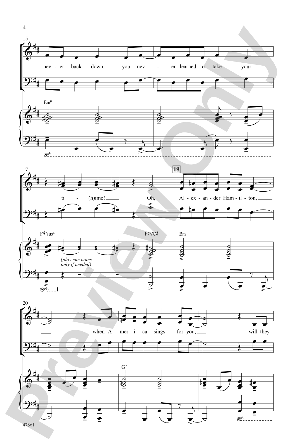 Hamilton Highlights: SAB Choral Octavo