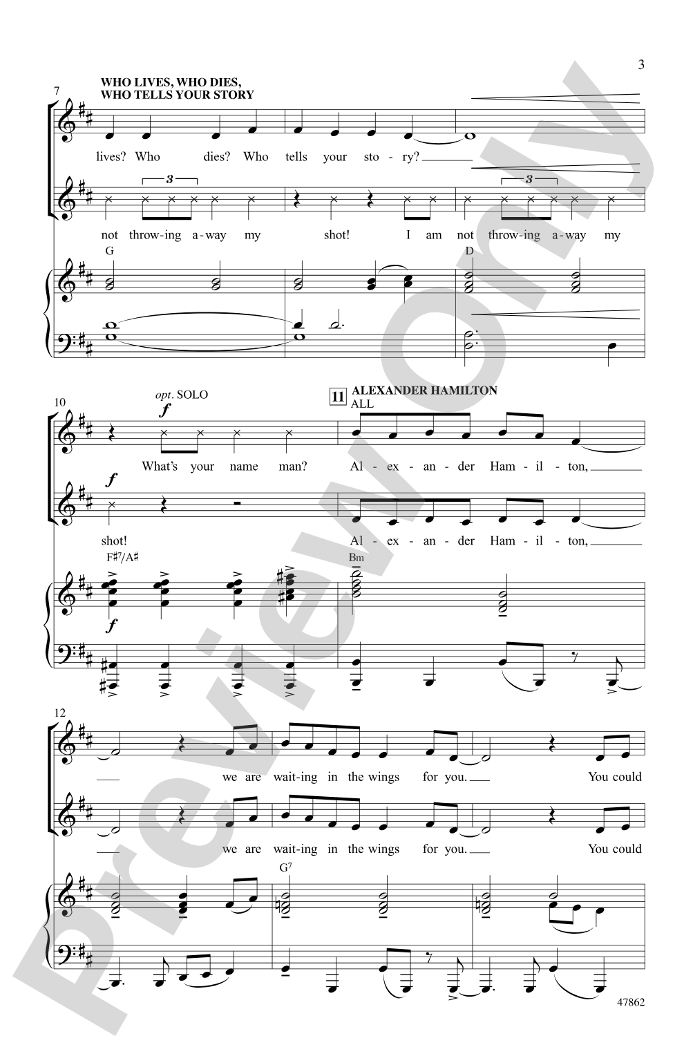 Hamilton Highlights: 2-Part Choral Octavo