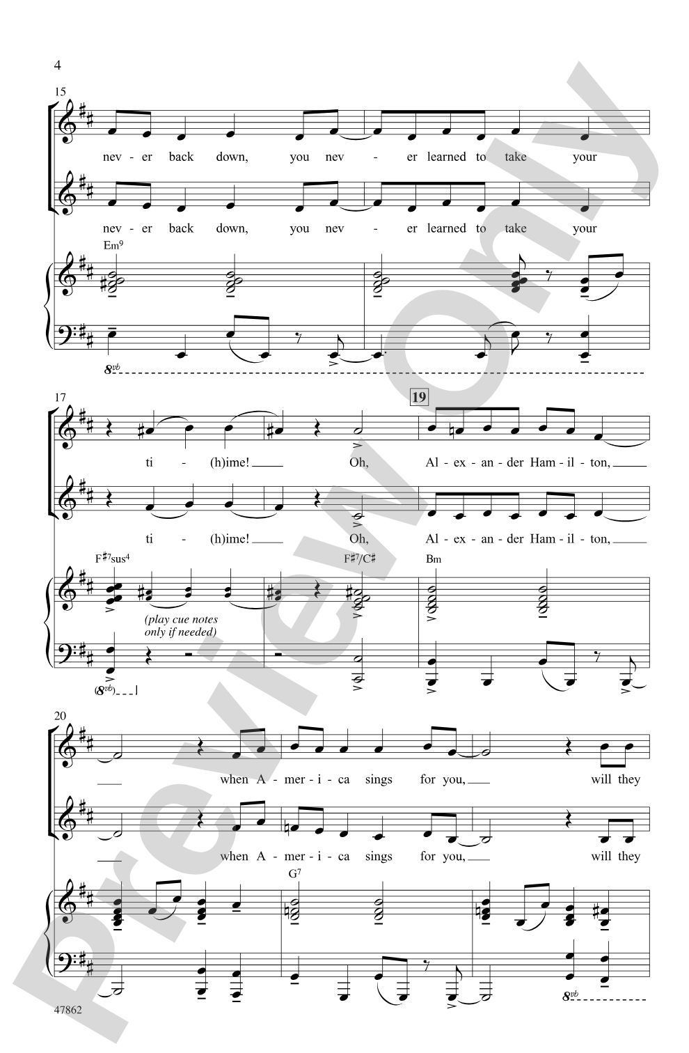 Hamilton Highlights: 2-Part Choral Octavo