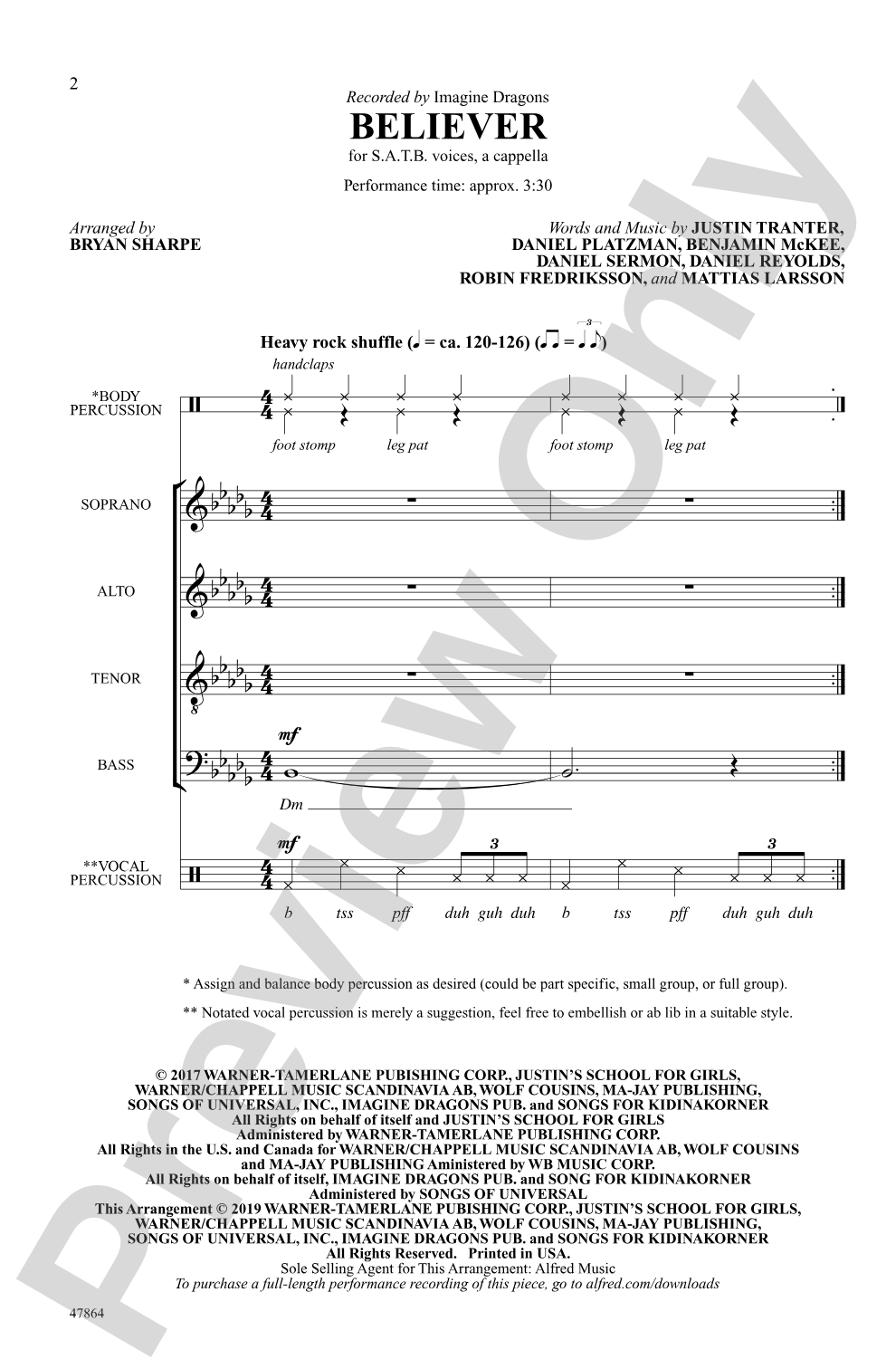 Believer: SATB, <i>a cappella</i> Choral Octavo