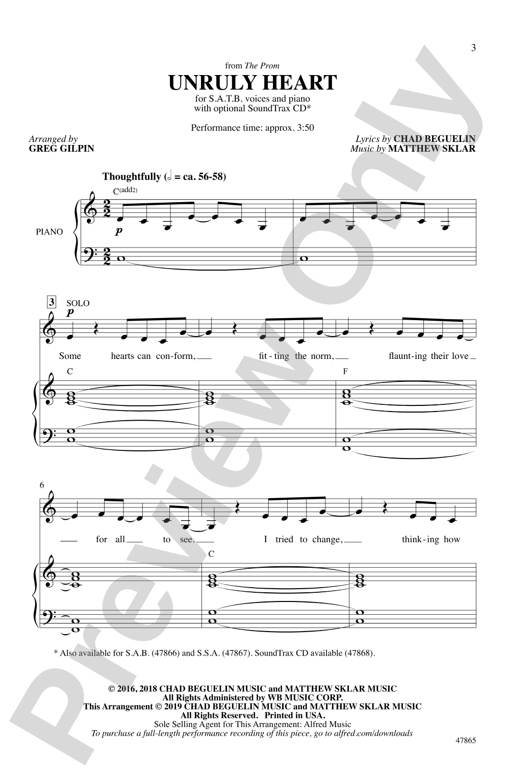 Unruly Heart: SATB Choral Octavo