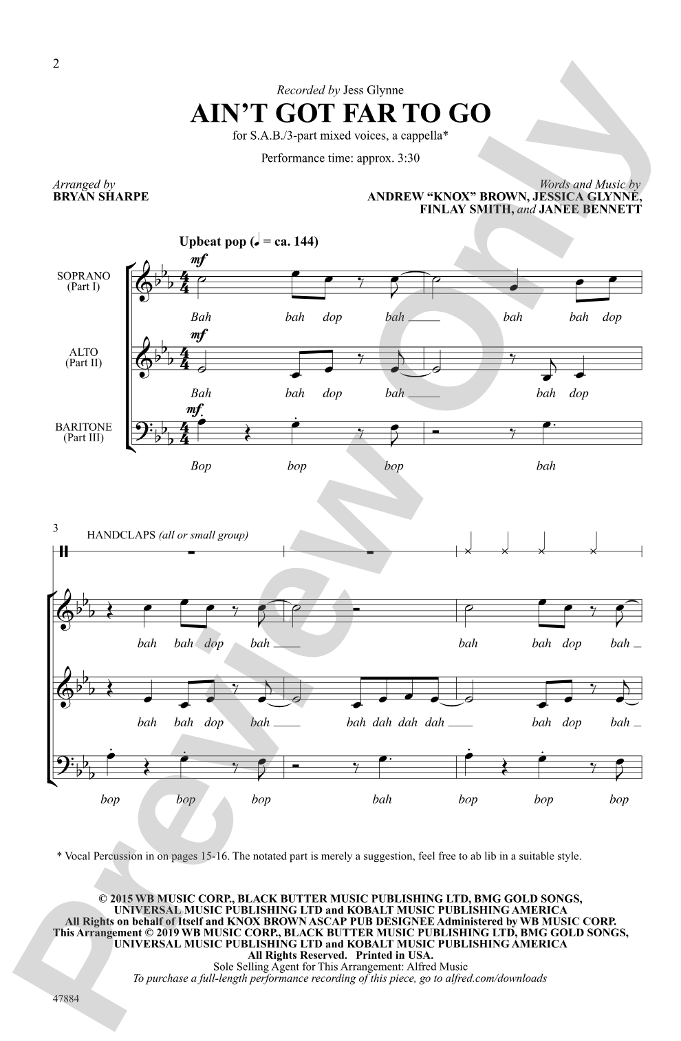 Ain't Got Far to Go: SAB/3-Part Mixed, <i>a cappella</i>
