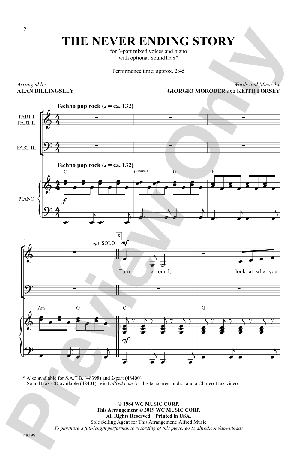 The Never Ending Story: 3-Part Mixed Choral Octavo