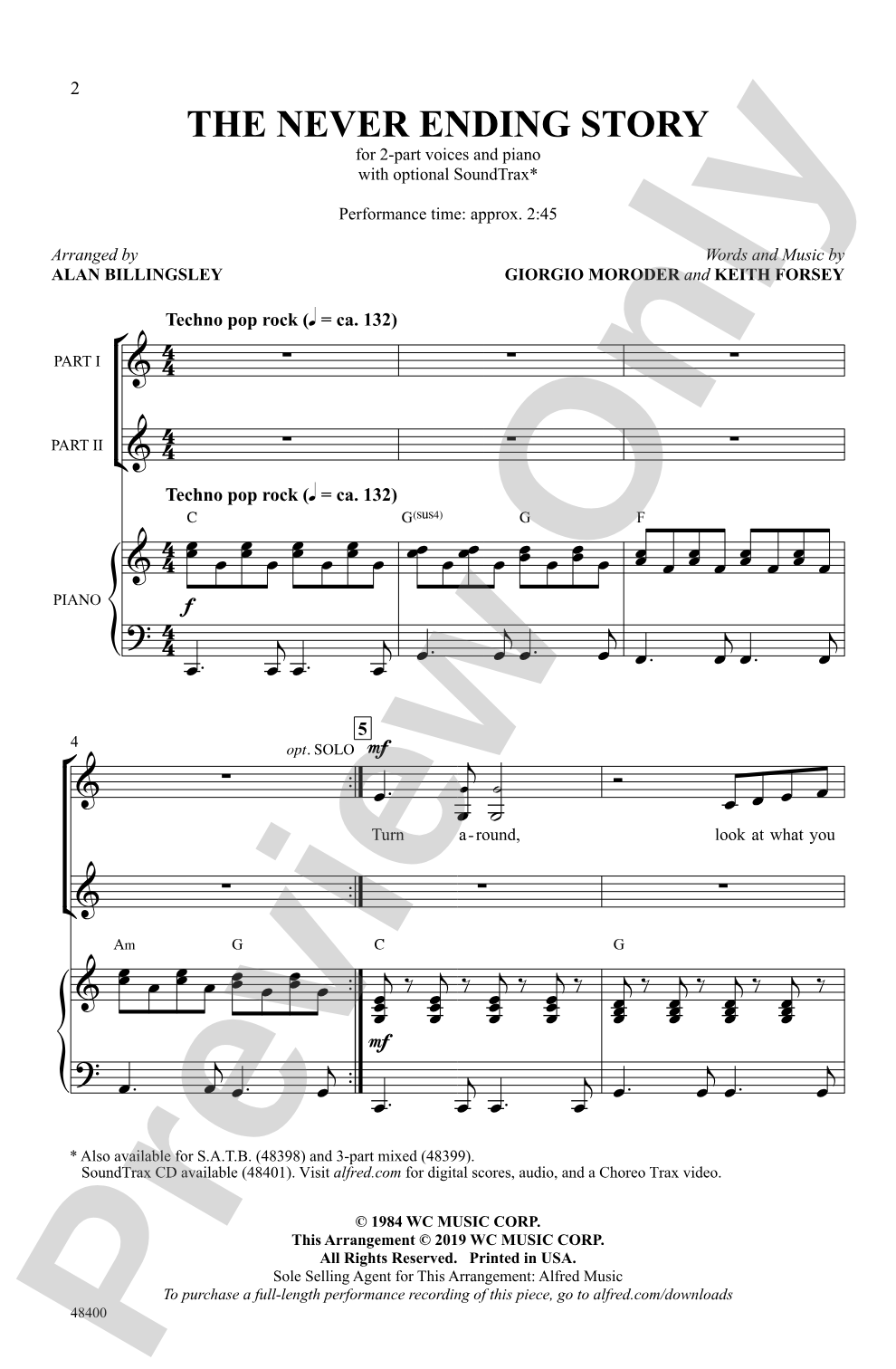 The Never Ending Story: 2-Part Choral Octavo