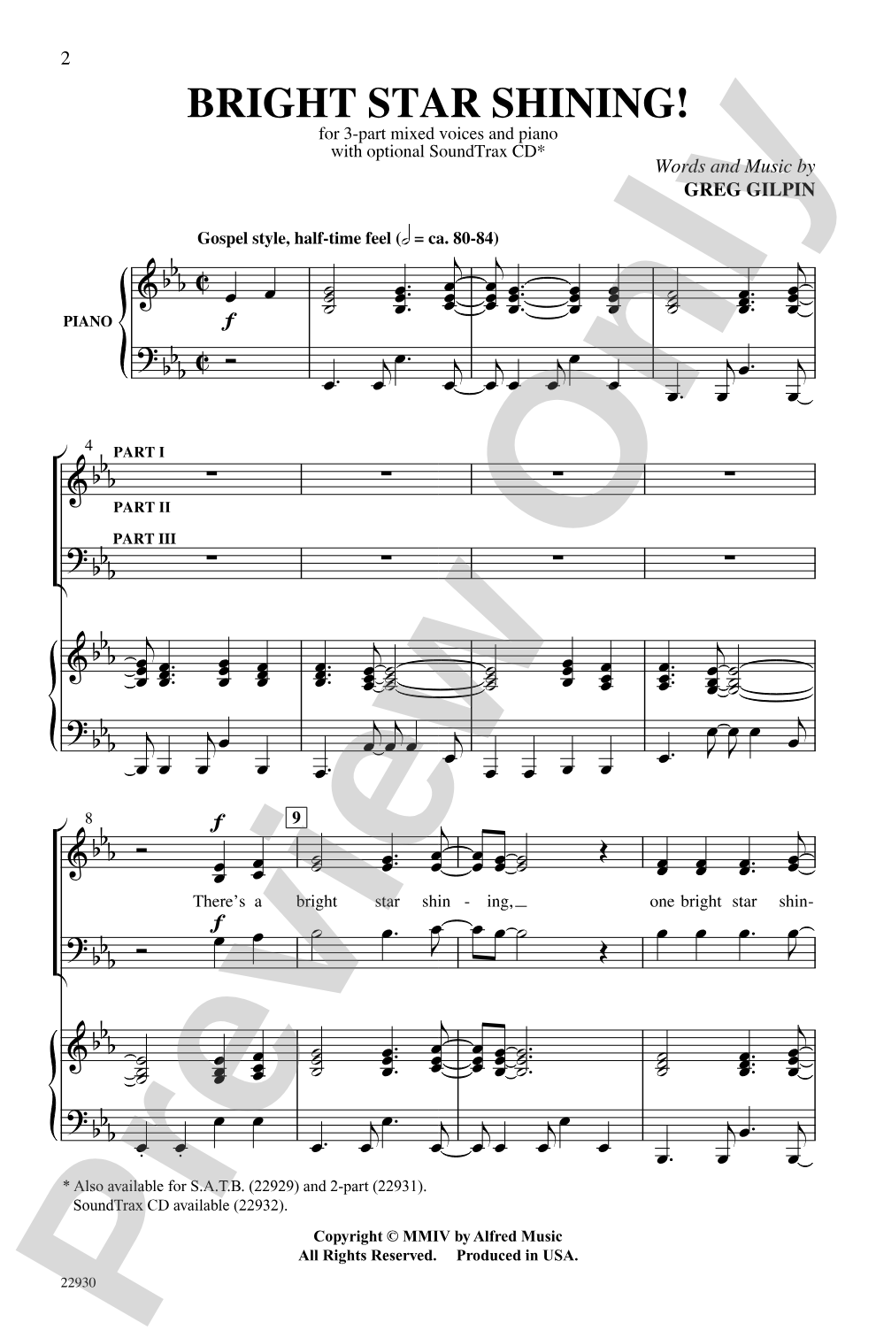 Bright Star Shining!: 3-Part Choral Octavo