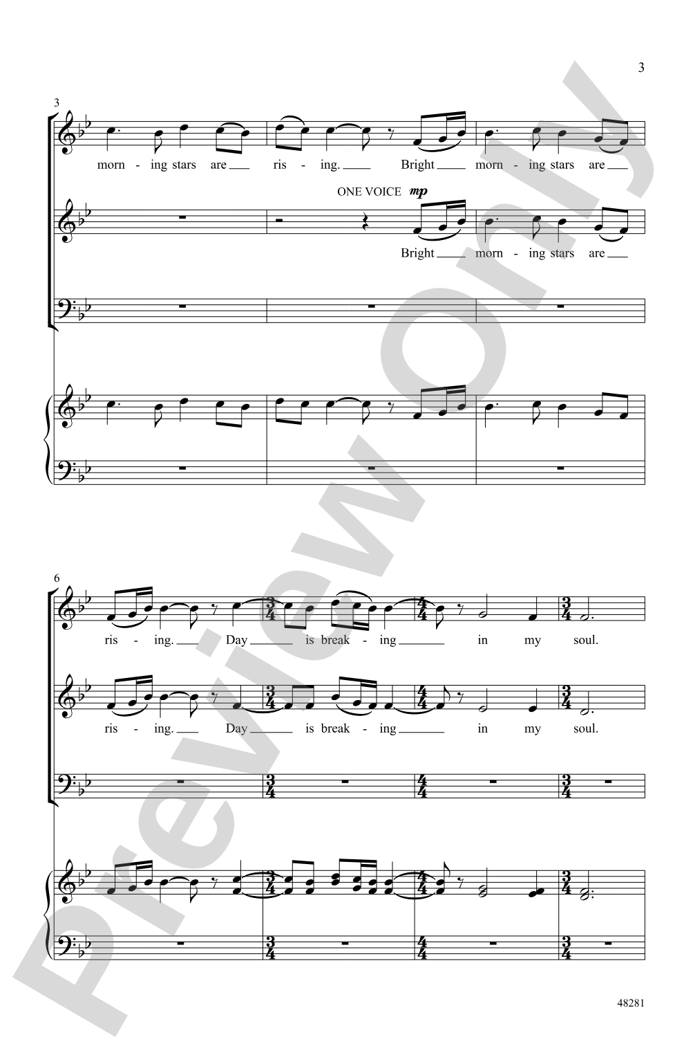 Bright Morning Stars: SAB, <I>a cappella</I> Choral Octavo