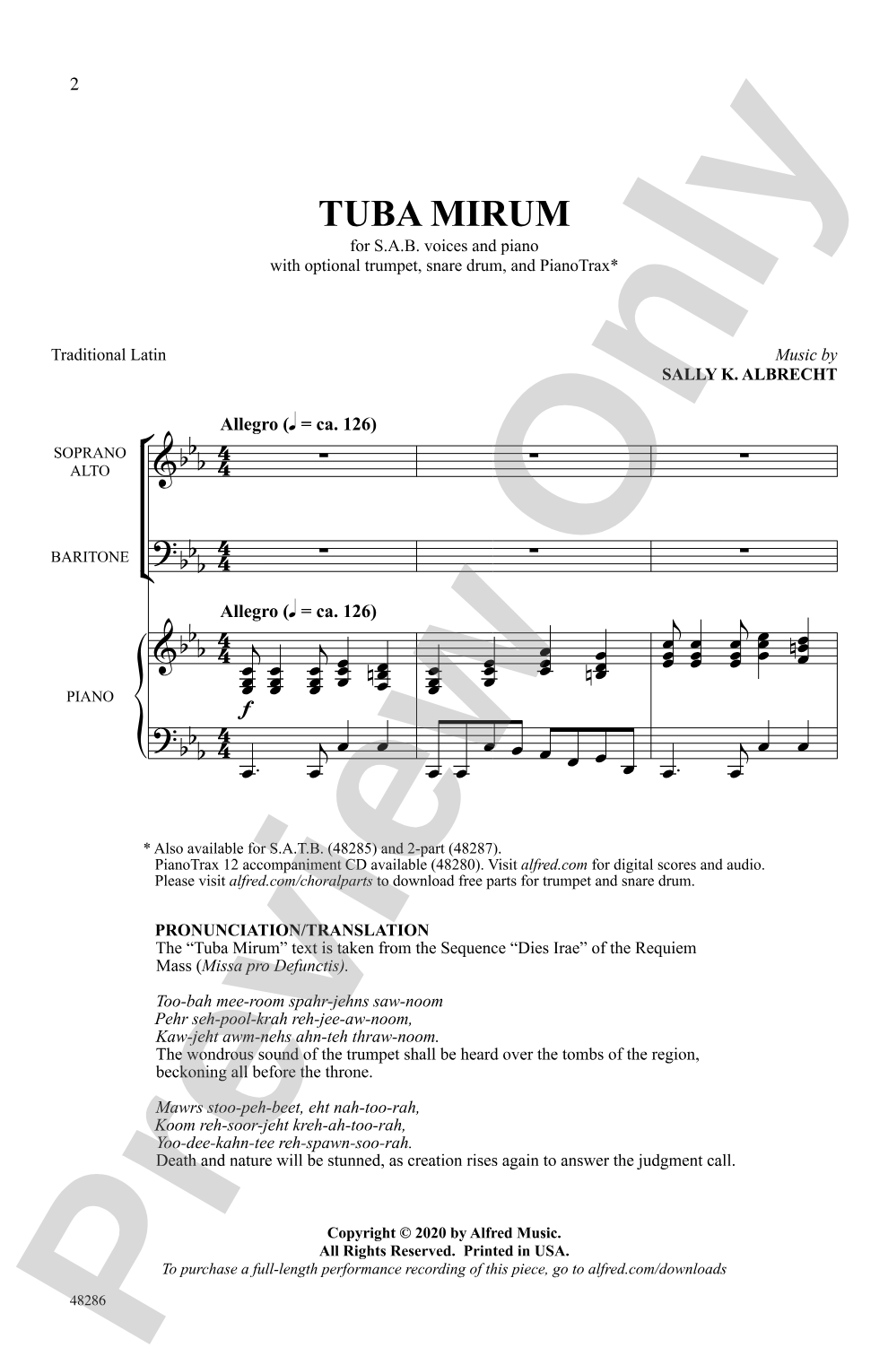 Tuba Mirum: SAB Choral Octavo