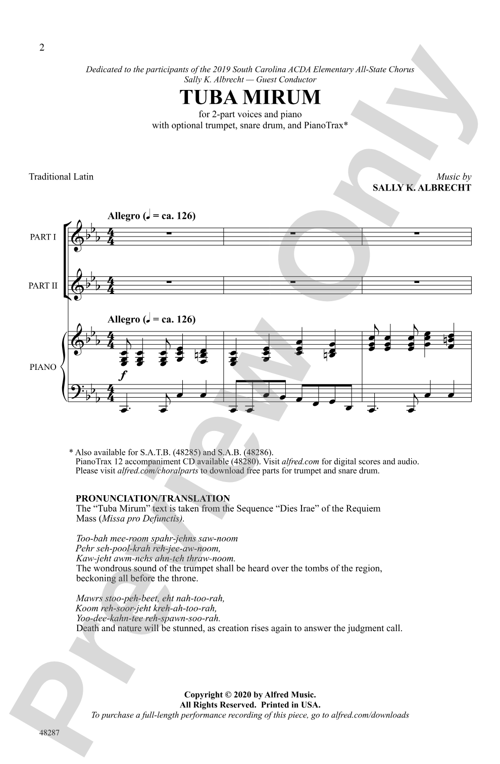 Tuba Mirum: 2-Part Choral Octavo