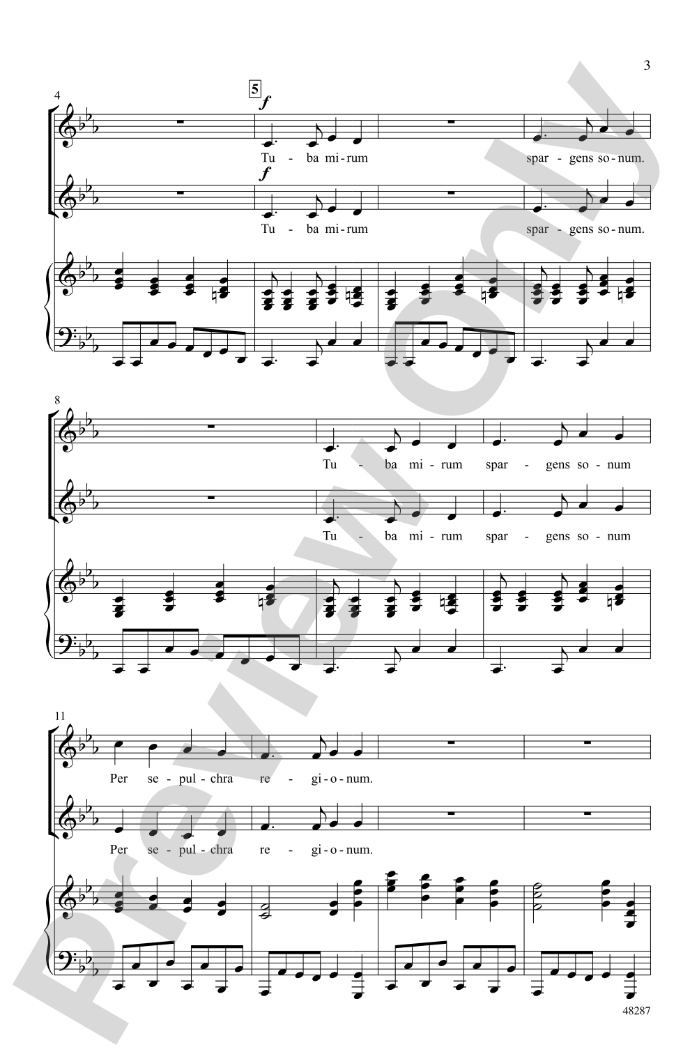 Tuba Mirum: 2-Part Choral Octavo