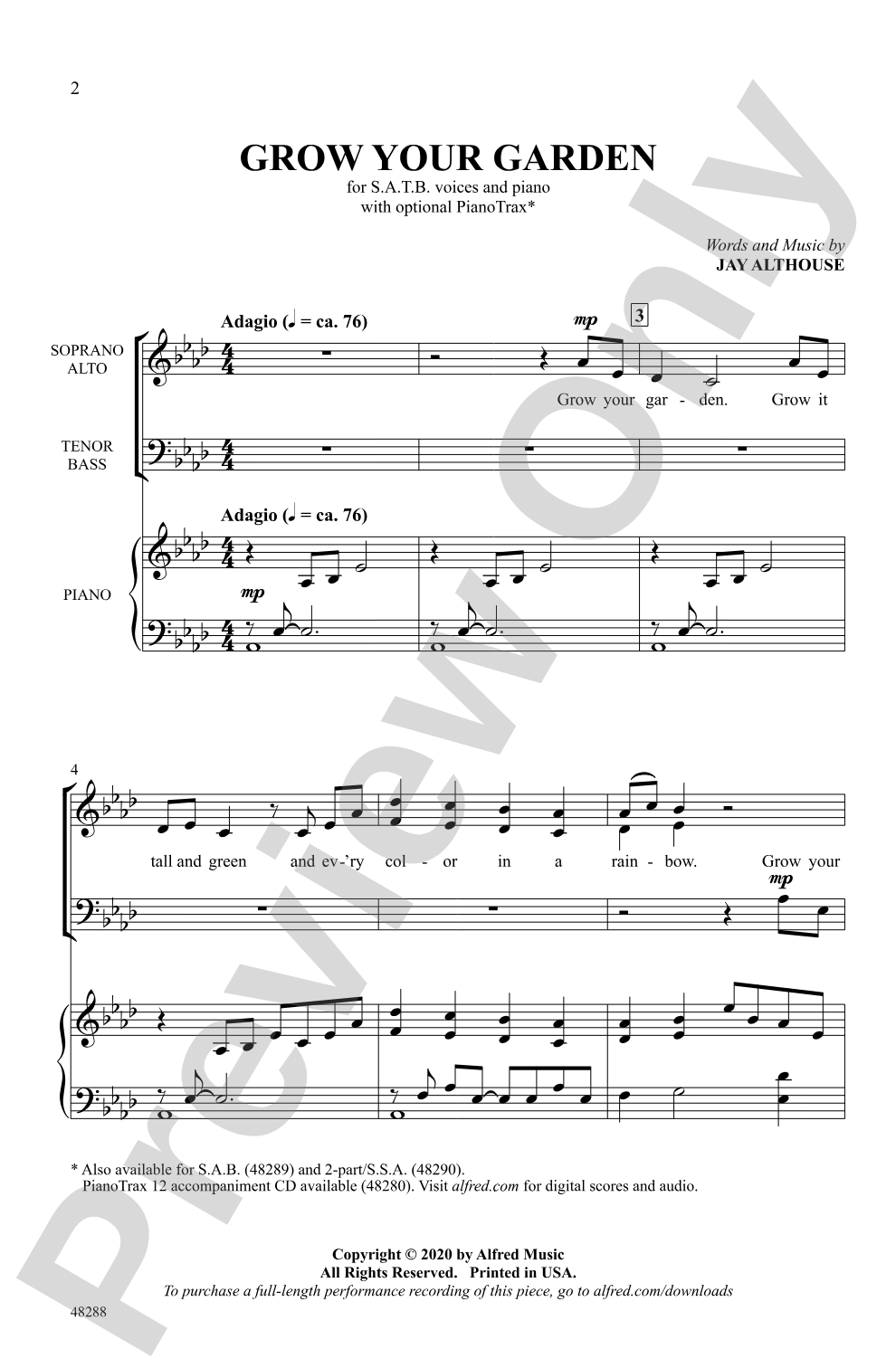 Grow Your Garden: SATB Choral Octavo