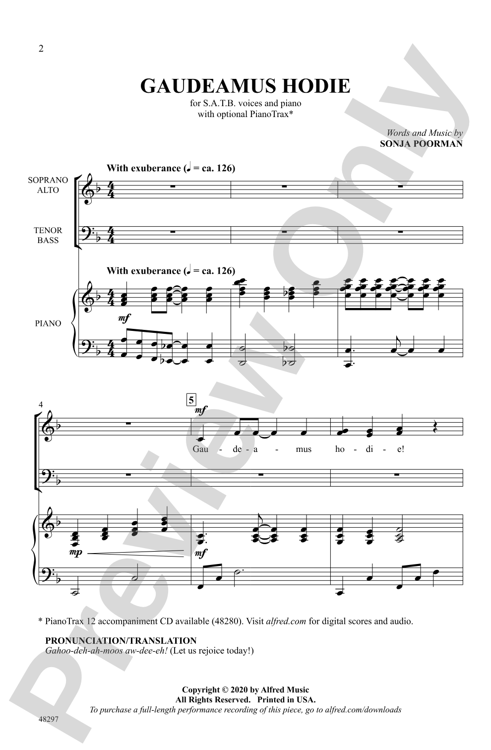 Gaudeamus Hodie: SATB Choral Octavo