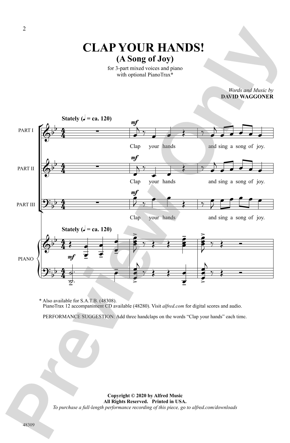 Clap Your Hands!: 3-Part Mixed Choral Octavo