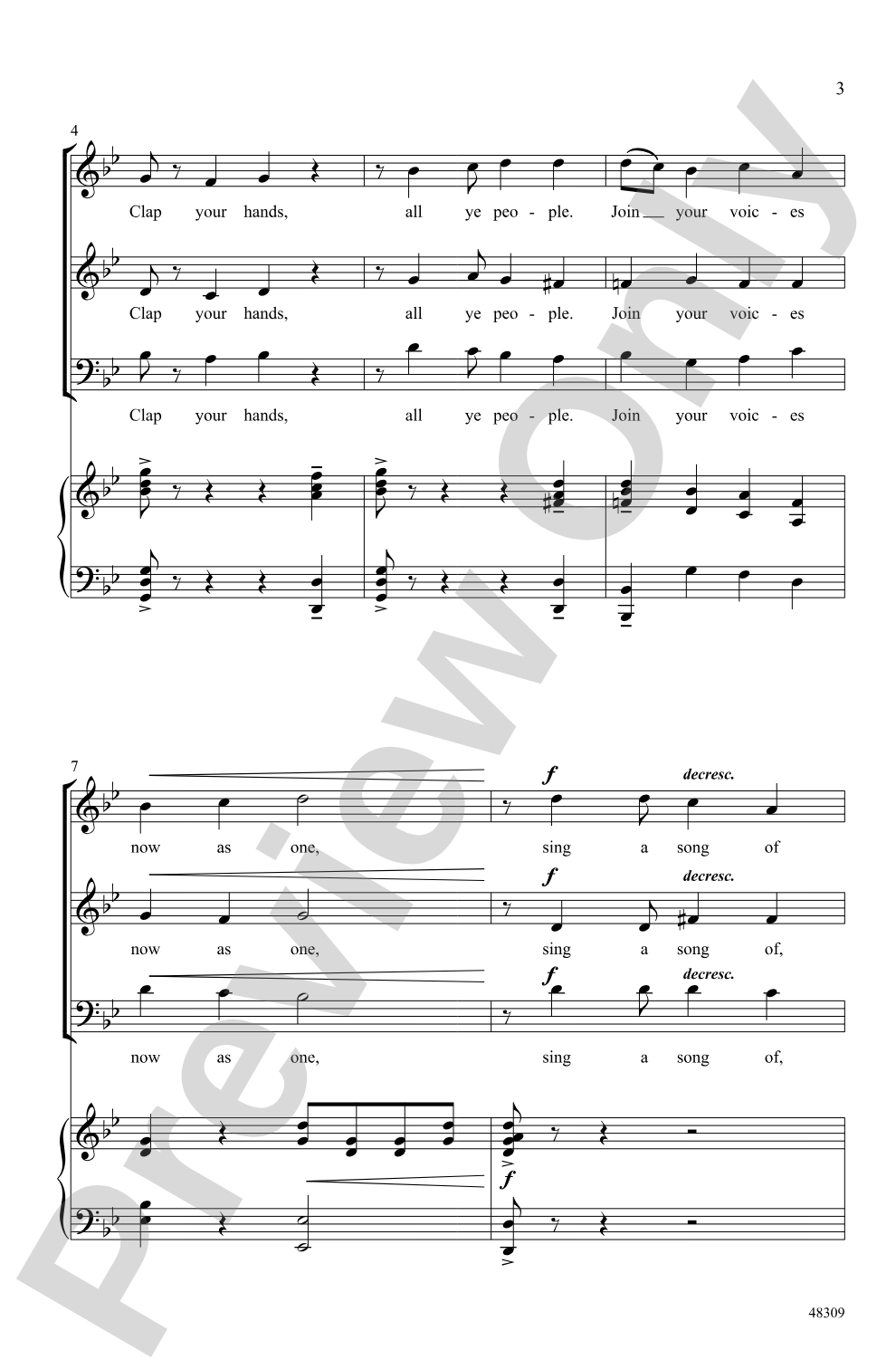Clap Your Hands!: 3-Part Mixed Choral Octavo
