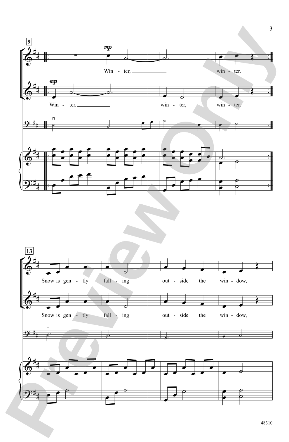Under Winter Moon: 2-Part Choral Octavo