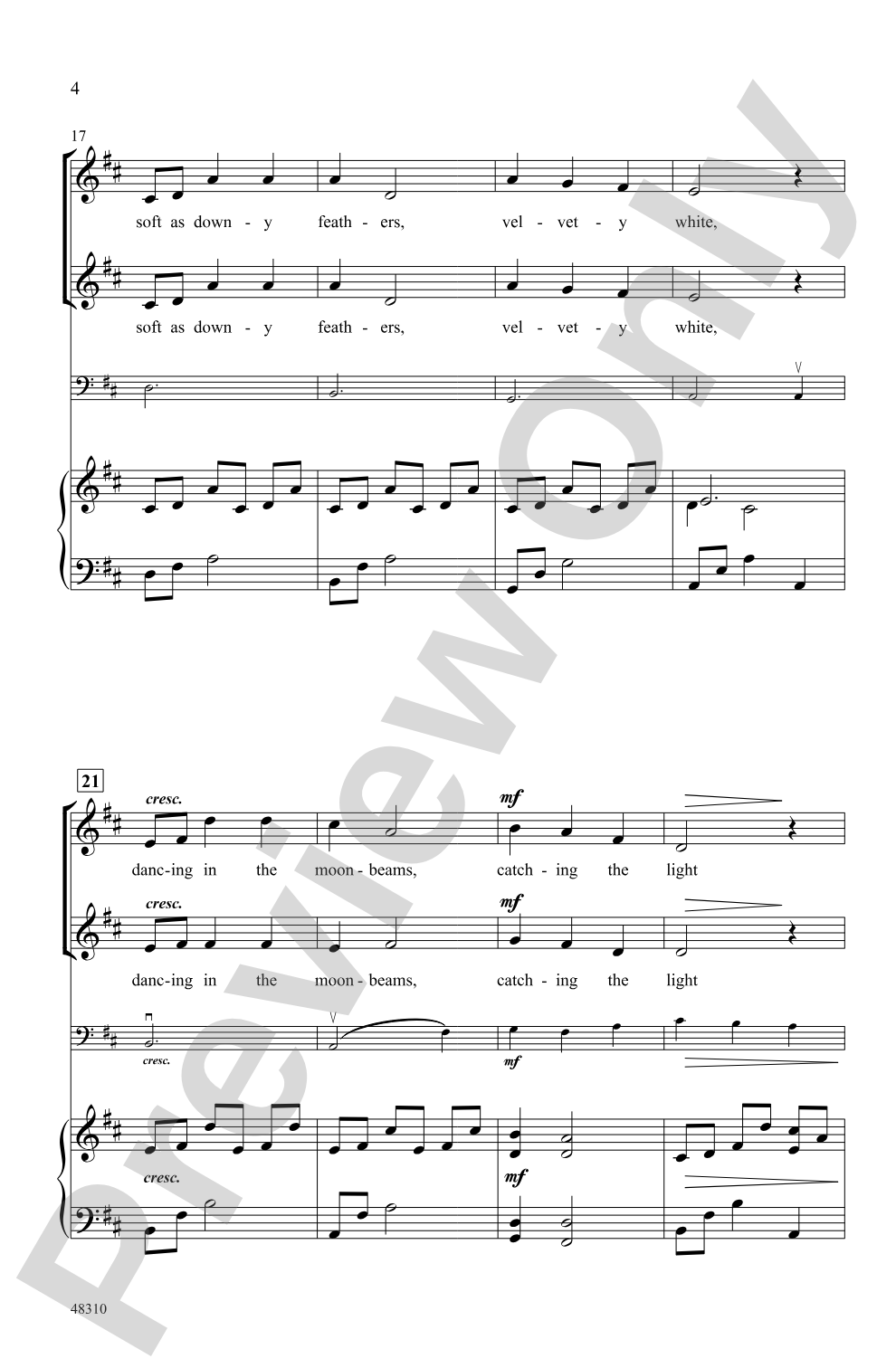 Under Winter Moon: 2-Part Choral Octavo