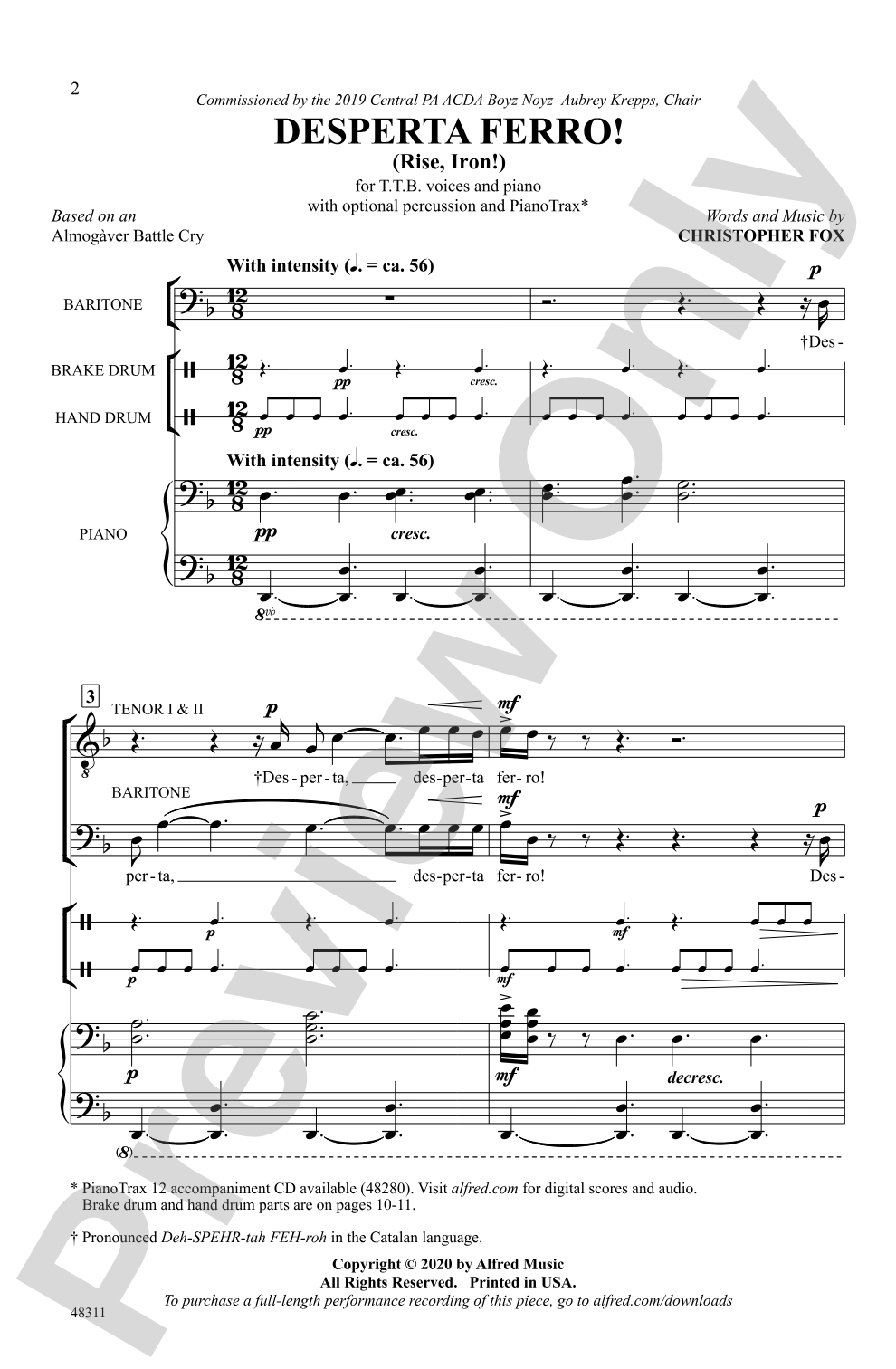Desperta Ferro!: TTB Choral Octavo