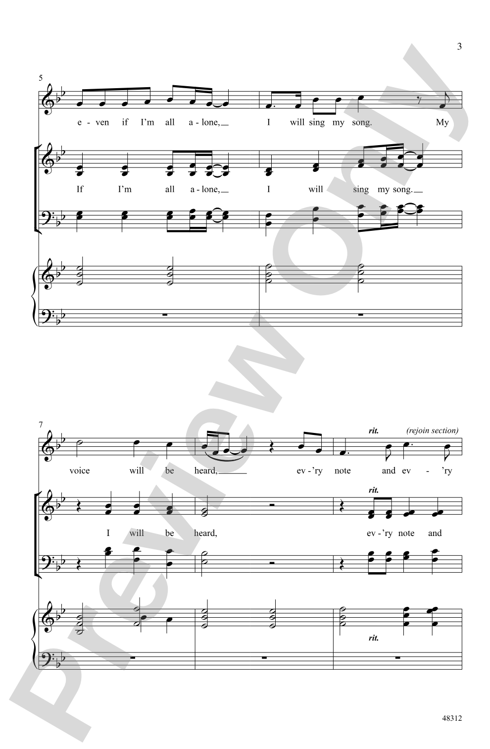 I Will Be Brave: SATB Choral Octavo