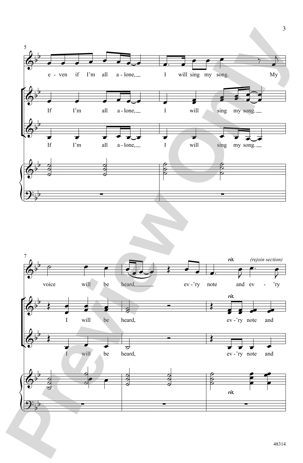 I Will Be Brave: SSA Choral Octavo