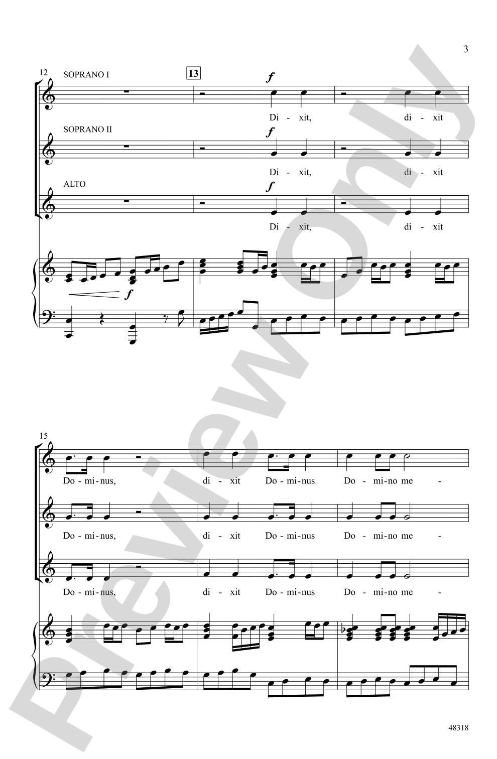 Dixit Dominus: SSA Choral Octavo