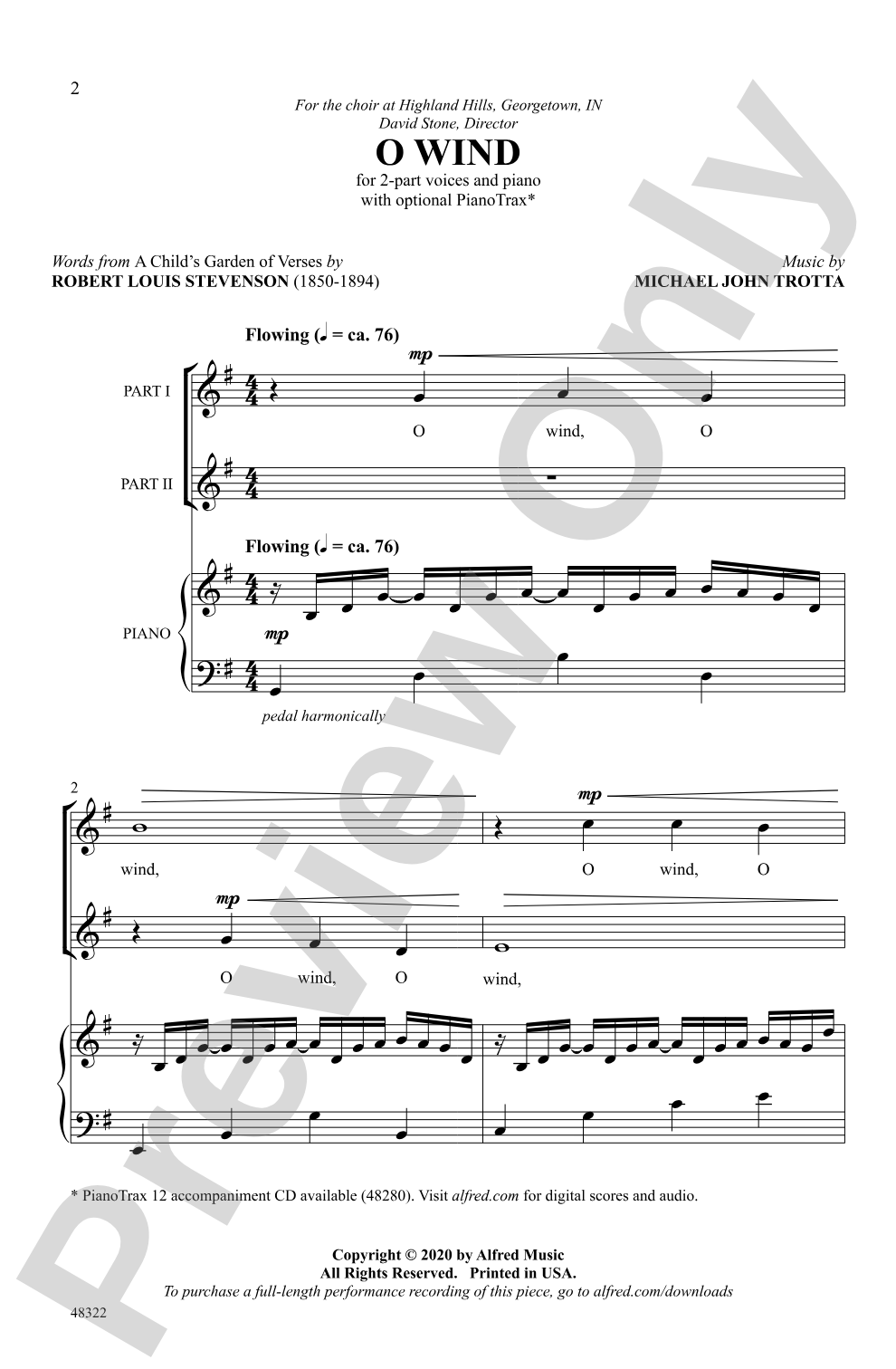 O Wind: 2-Part Choral Octavo