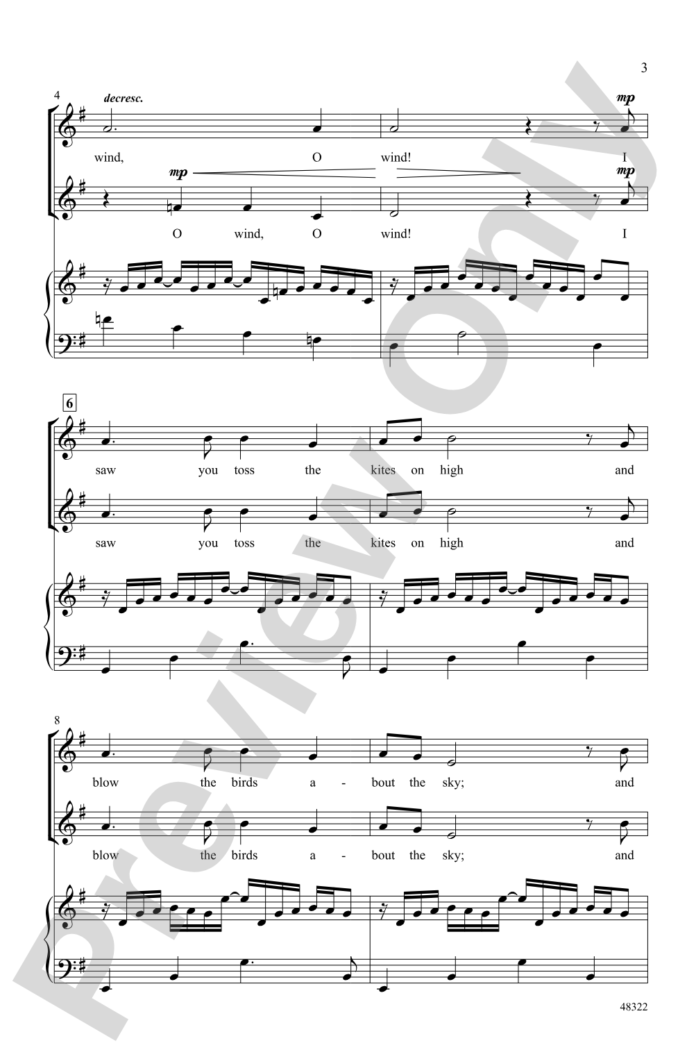 O Wind: 2-Part Choral Octavo