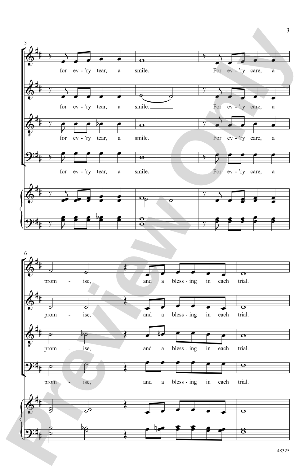 Three Blessings: SATB <i>a cappella</i> Choral Octavo