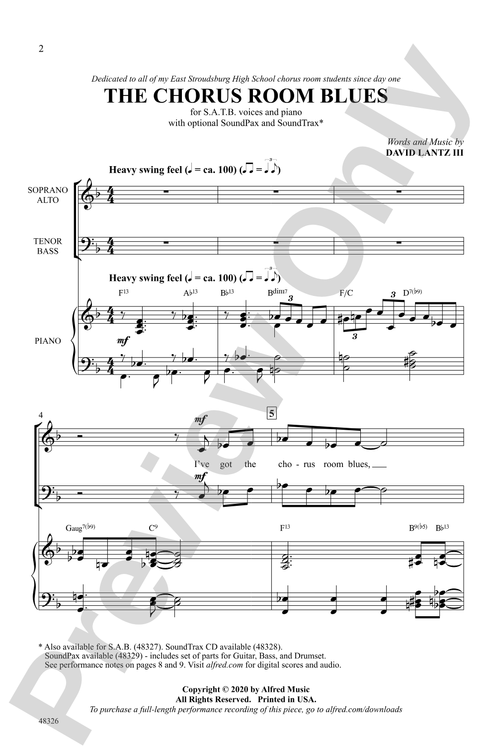 The Chorus Room Blues: SATB Choral Octavo
