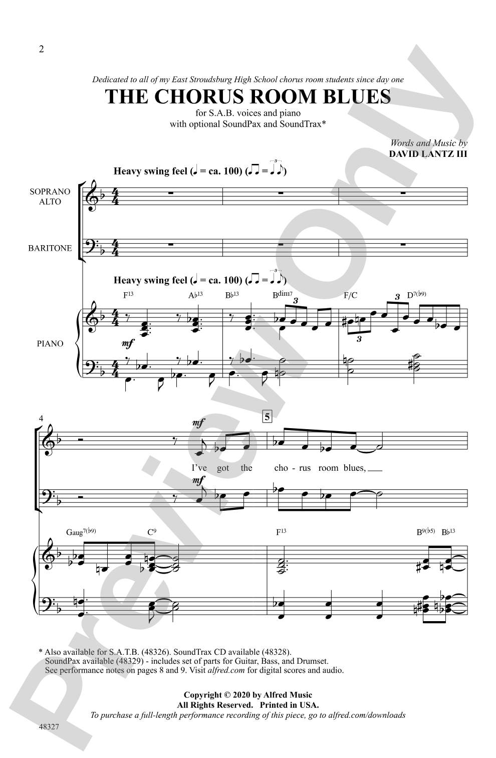 The Chorus Room Blues: SAB Choral Octavo