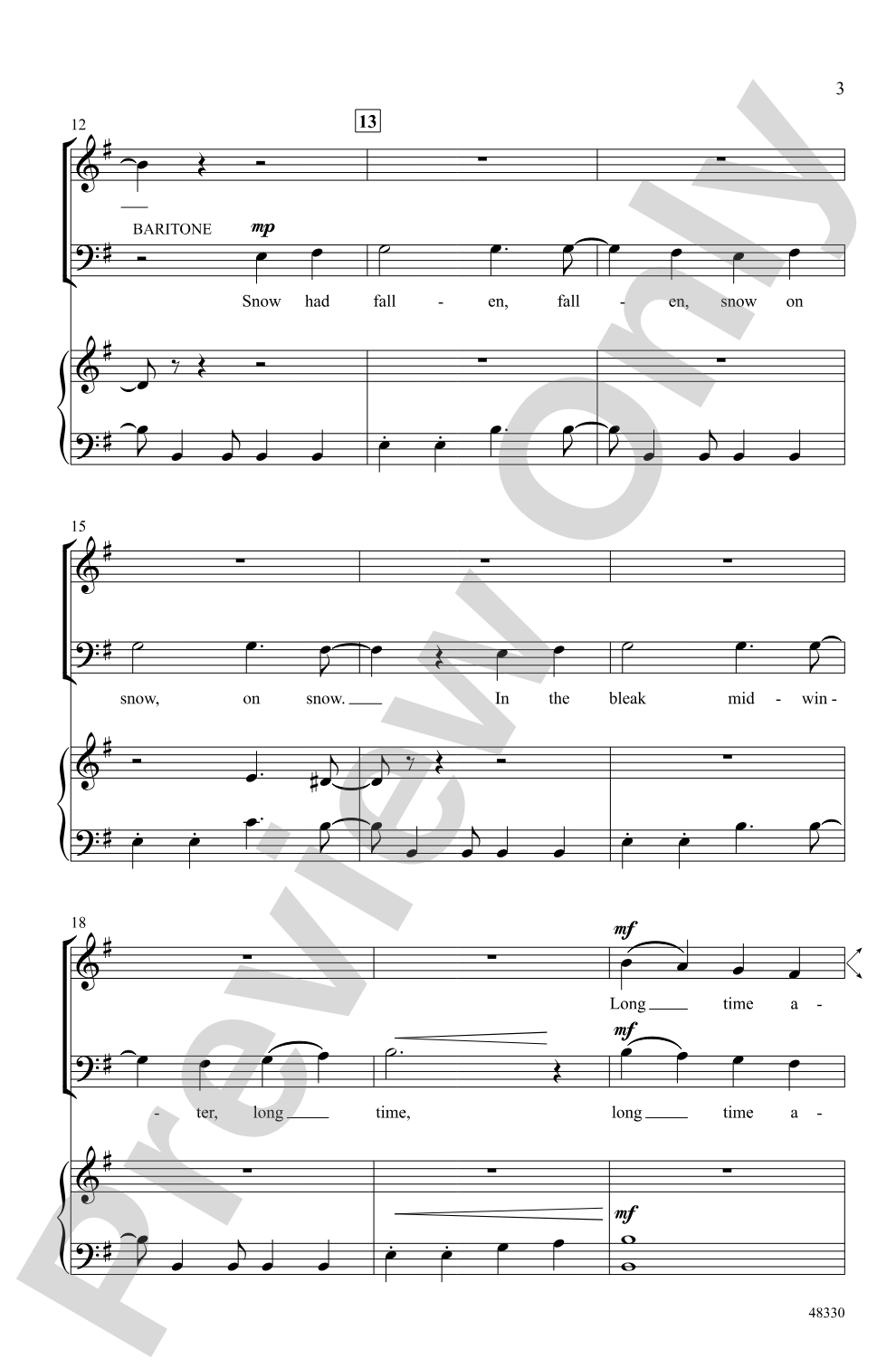 In the Bleak Midwinter: SAB Choral Octavo