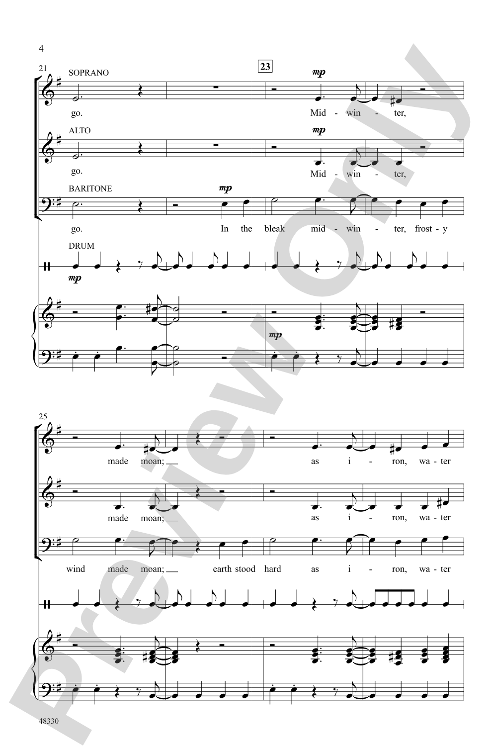 In the Bleak Midwinter: SAB Choral Octavo