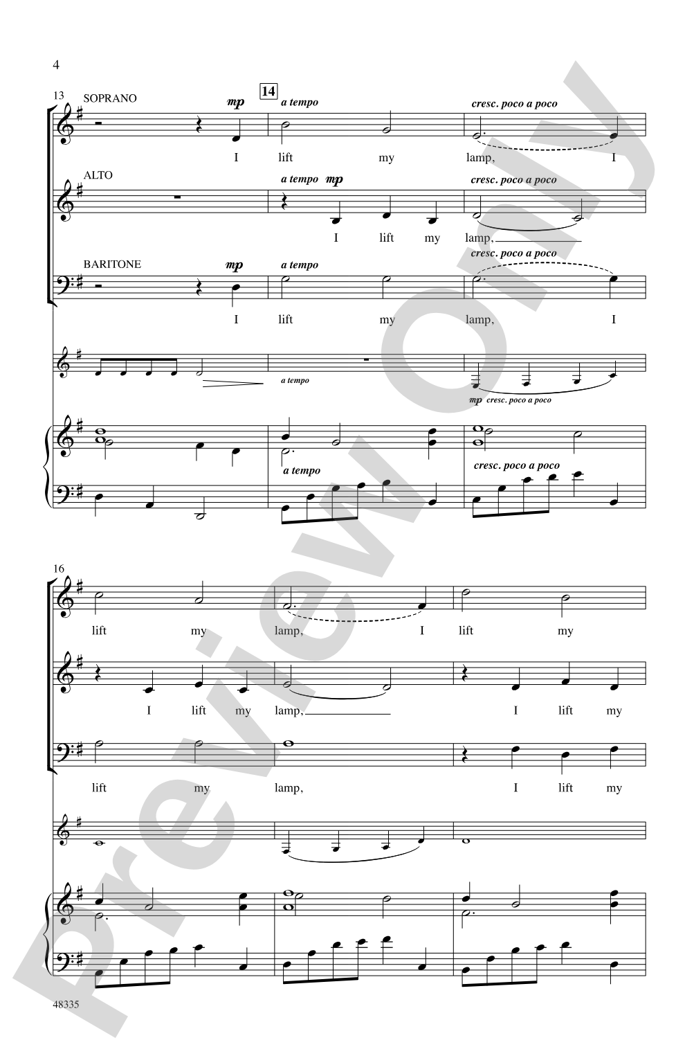 I Lift My Lamp: SAB Choral Octavo