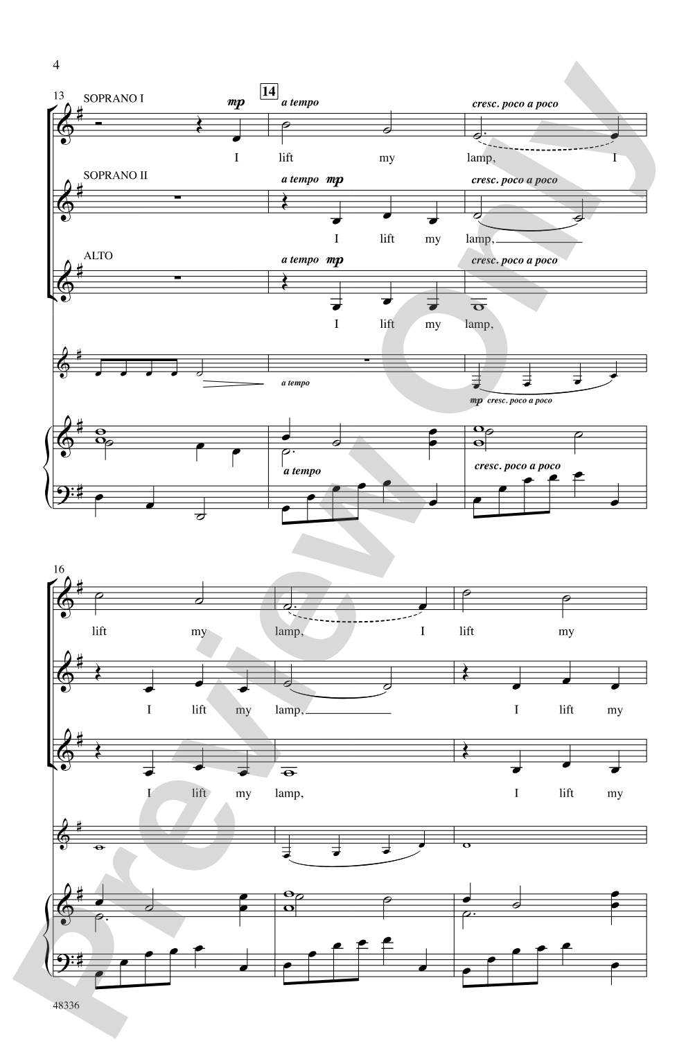 I Lift My Lamp: SSA Choral Octavo