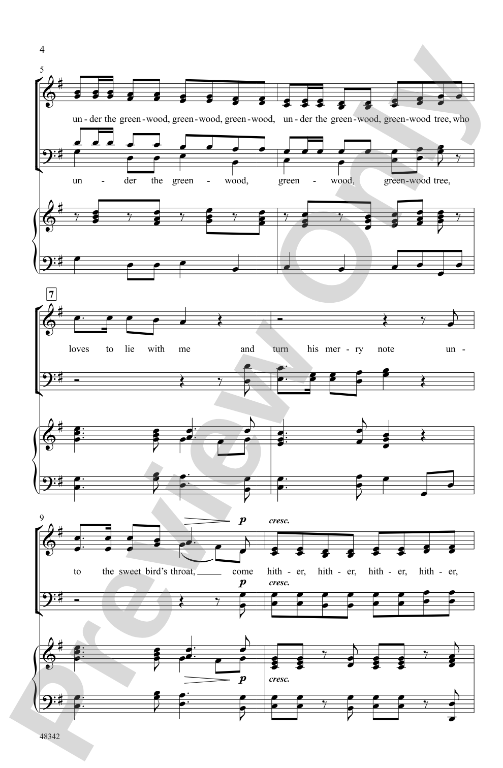 Under the Greenwood Tree: SATB Choral Octavo