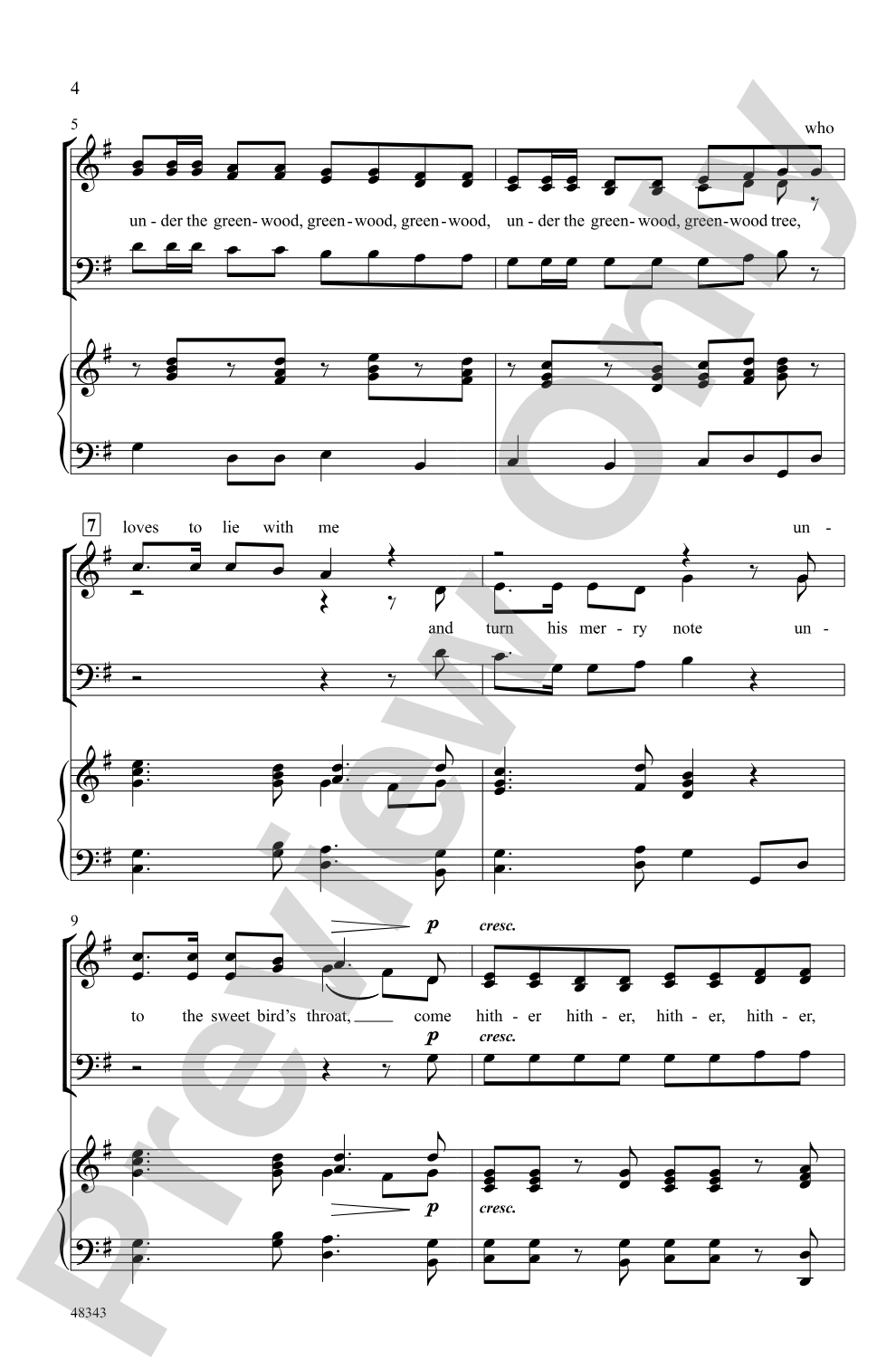Under the Greenwood Tree: 3-Part Mixed Choral Octavo