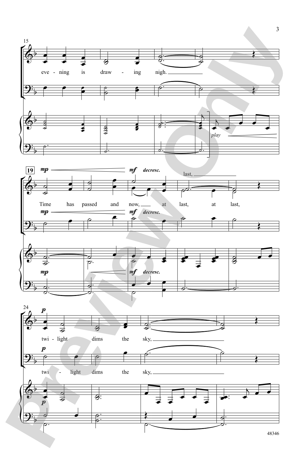 Twilight: SAB Choral Octavo