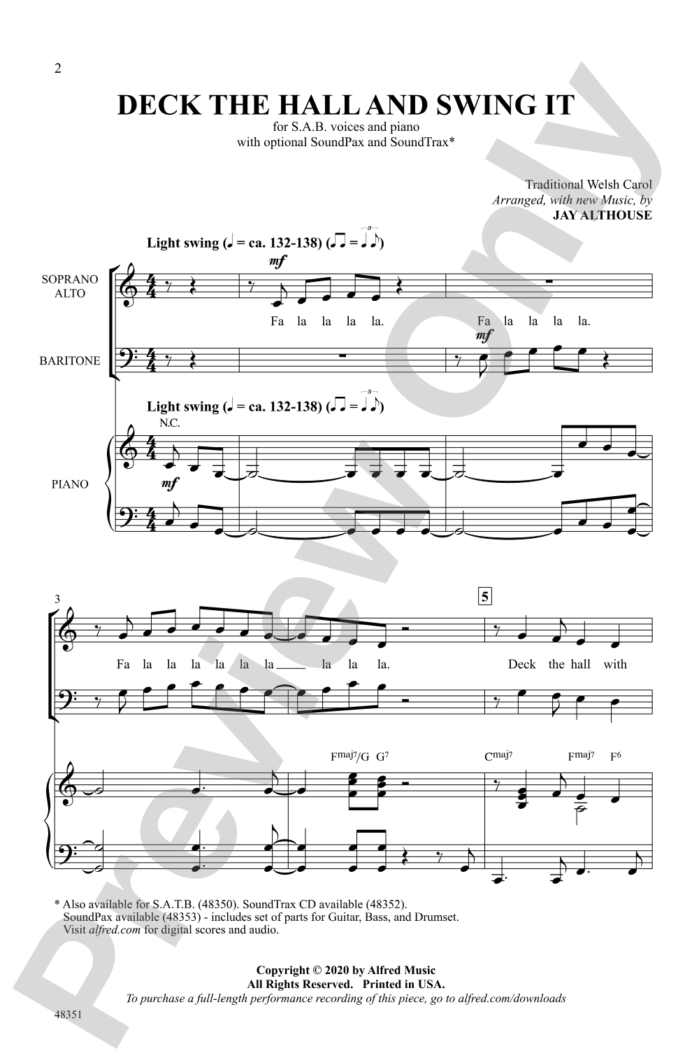 Deck the Hall and Swing It: SAB Choral Octavo