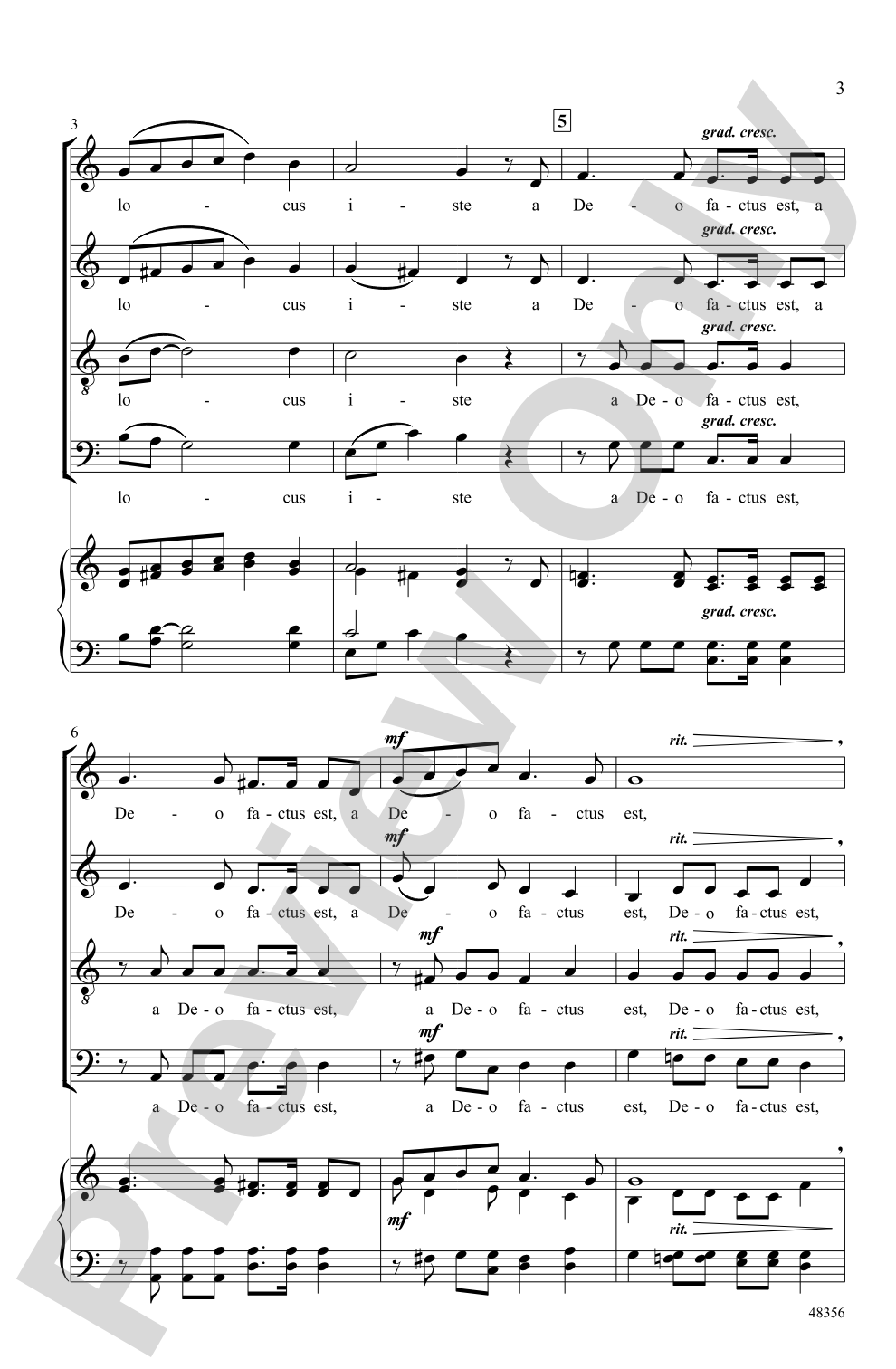 Locus Iste: SATB <i>a cappella</i> Choral Octavo